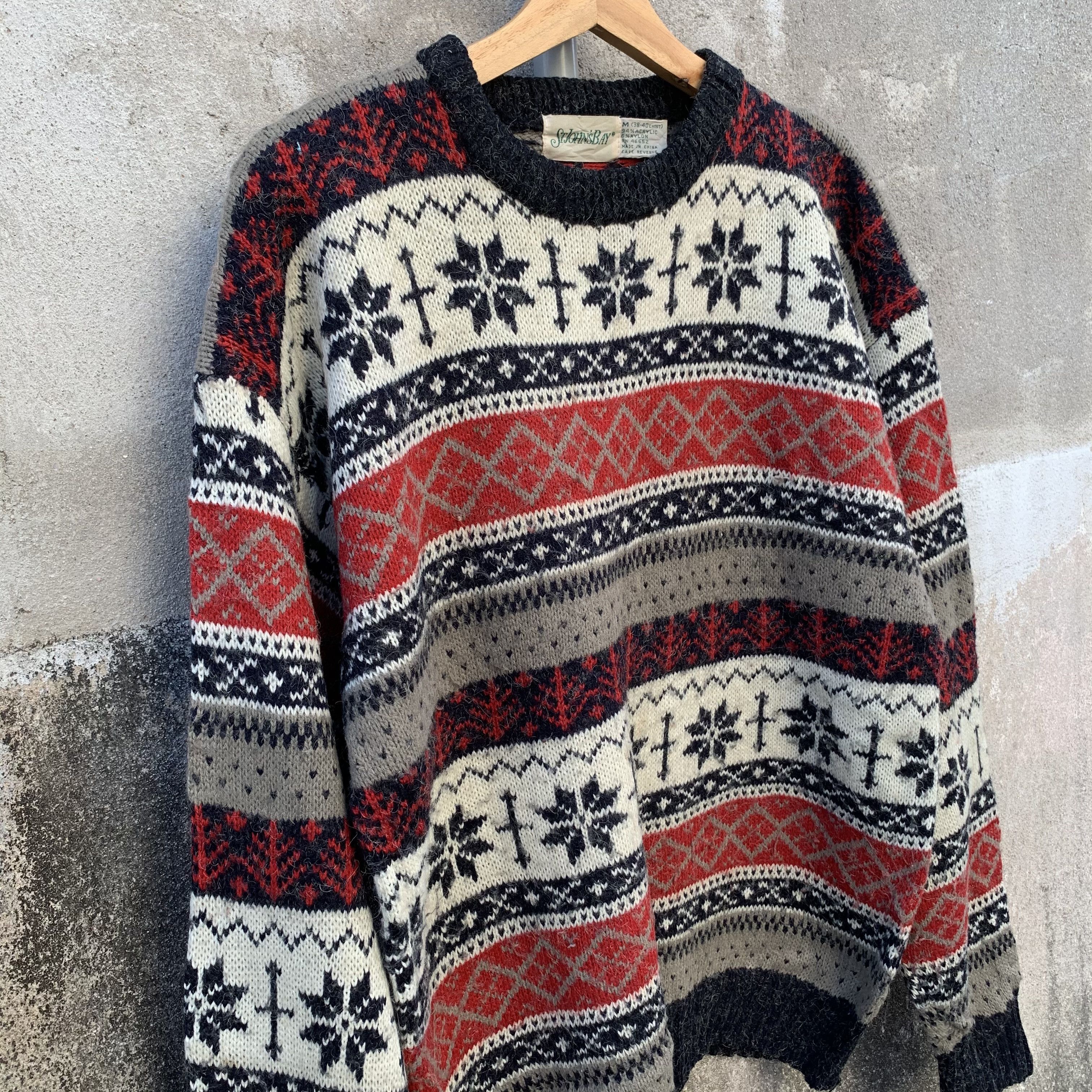 Andrew St. John MOHAIR Vintage St John Bays Knit RARE Tribal Pattern Sweater Size US M / EU 48-50 / 2 - 4 Thumbnail