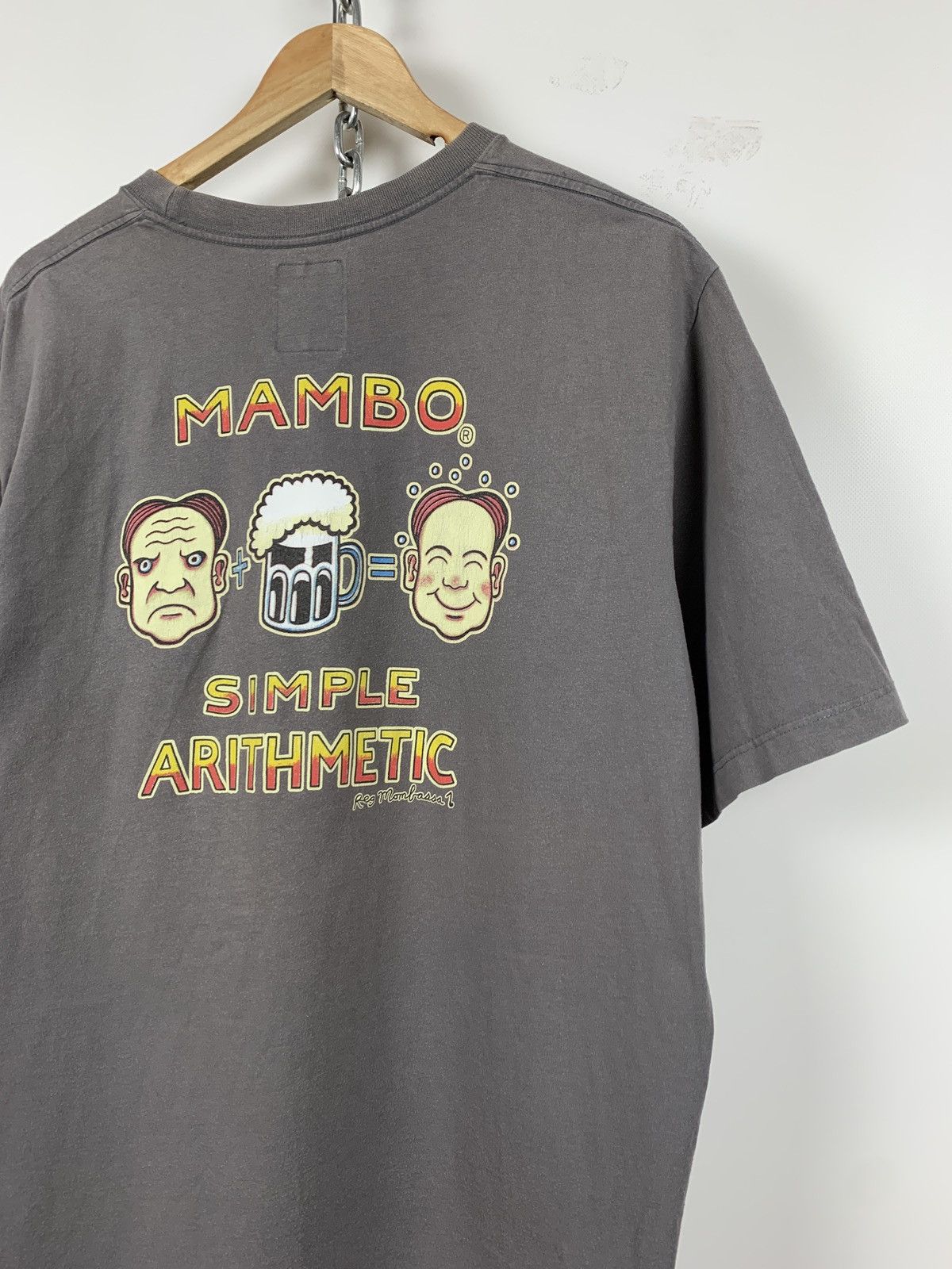 Mambo Vintage Mambo Simple Arithmetic Faded Grey T-Shirt Size US XL / EU 56 / 4 - 4 Thumbnail