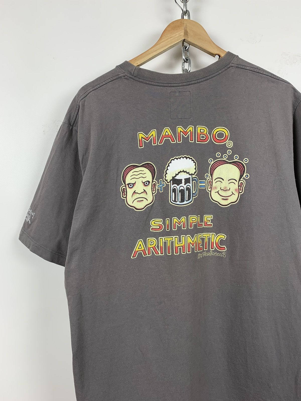 Mambo Vintage Mambo Simple Arithmetic Faded Grey T-Shirt Size US XL / EU 56 / 4 - 3 Thumbnail