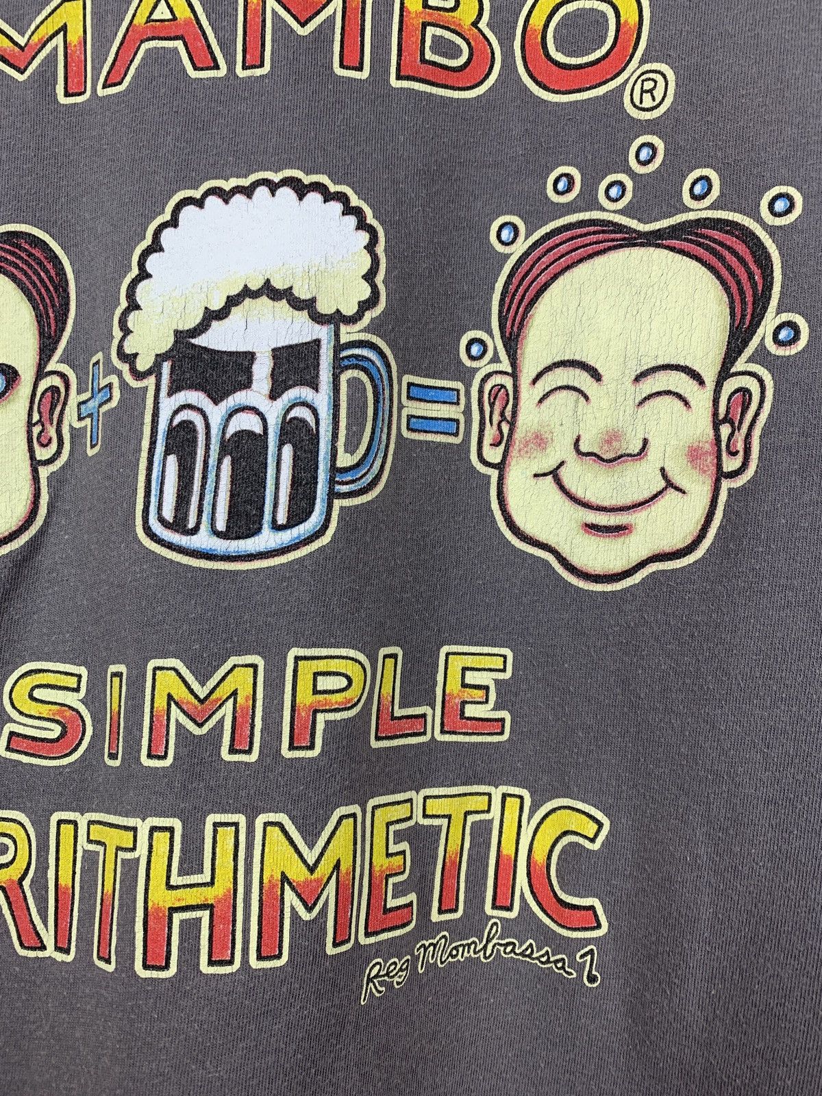 Mambo Vintage Mambo Simple Arithmetic Faded Grey T-Shirt Size US XL / EU 56 / 4 - 12 Thumbnail
