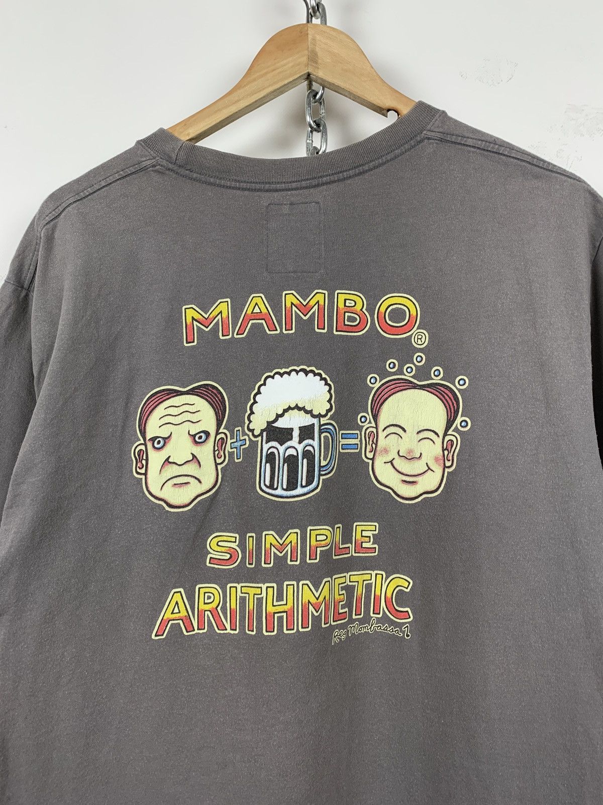 Mambo Vintage Mambo Simple Arithmetic Faded Grey T-Shirt Size US XL / EU 56 / 4 - 7 Thumbnail
