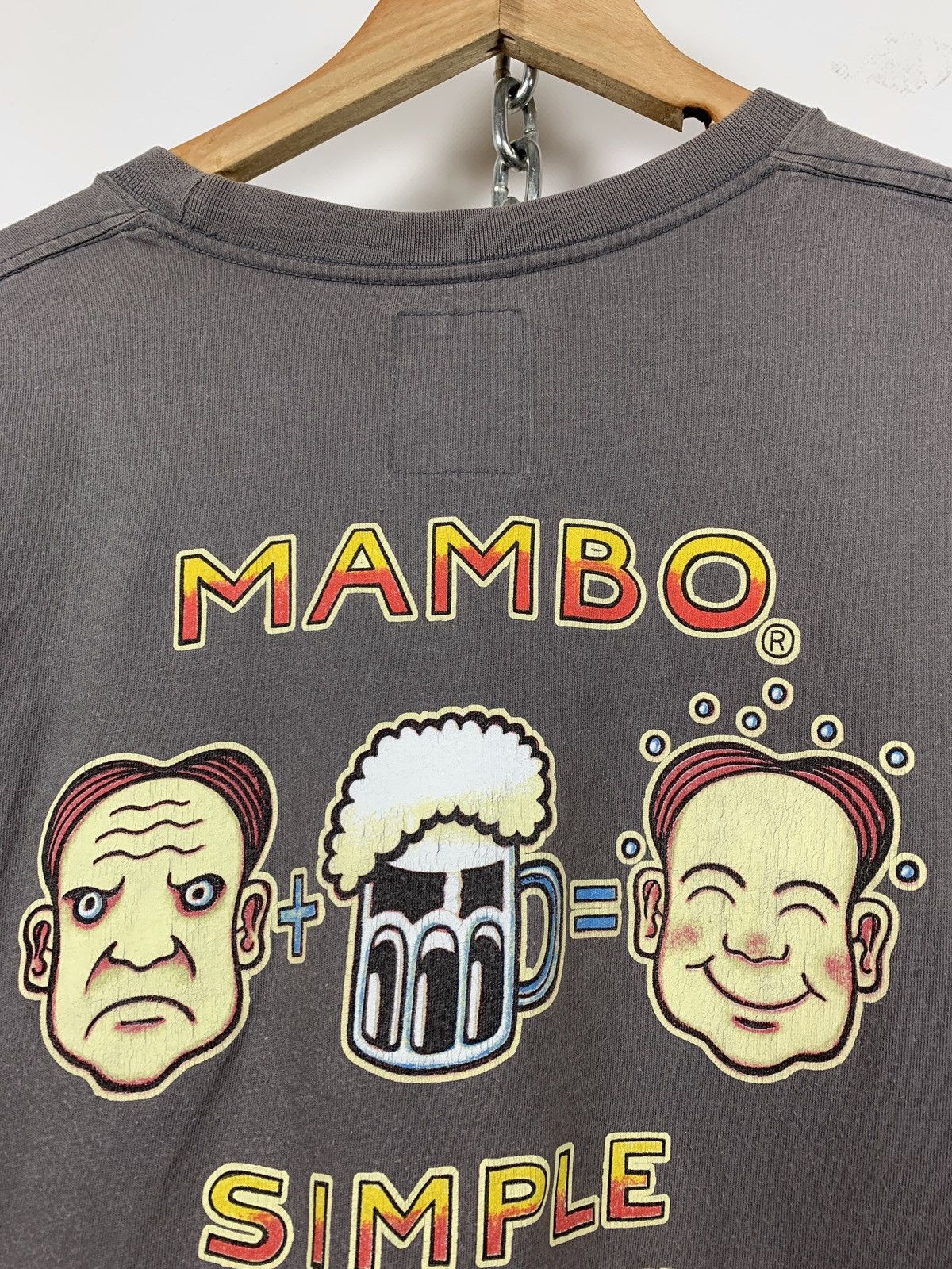 Mambo Vintage Mambo Simple Arithmetic Faded Grey T-Shirt Size US XL / EU 56 / 4 - 13 Thumbnail