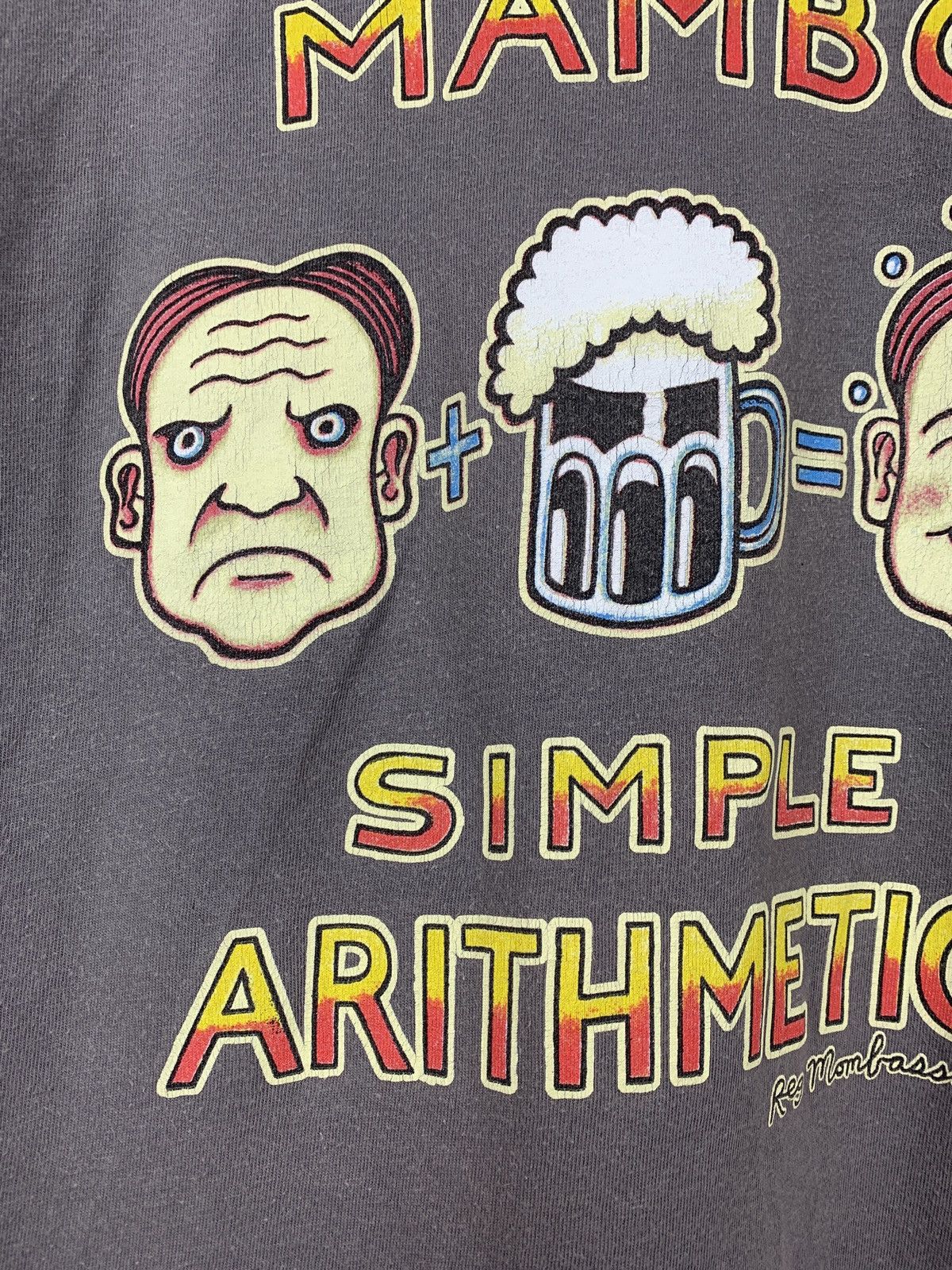 Mambo Vintage Mambo Simple Arithmetic Faded Grey T-Shirt Size US XL / EU 56 / 4 - 11 Thumbnail