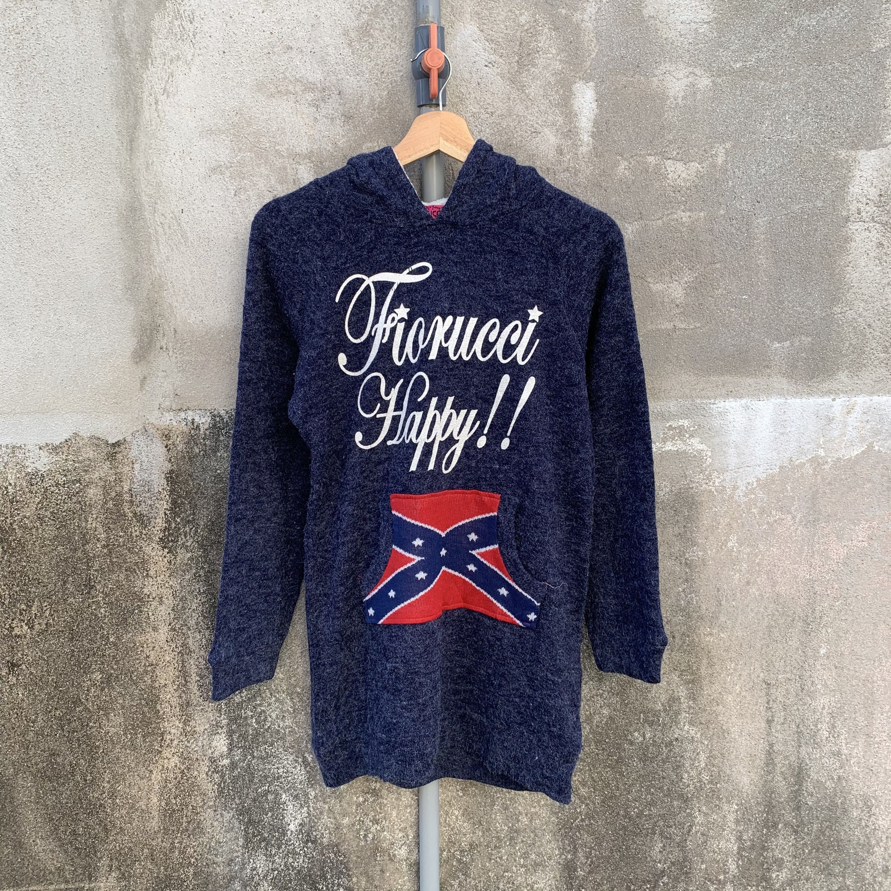 image of Fiorucci Hoodie Mohair Pullover Jumper Sweater in Navy, Men's (Size XS)