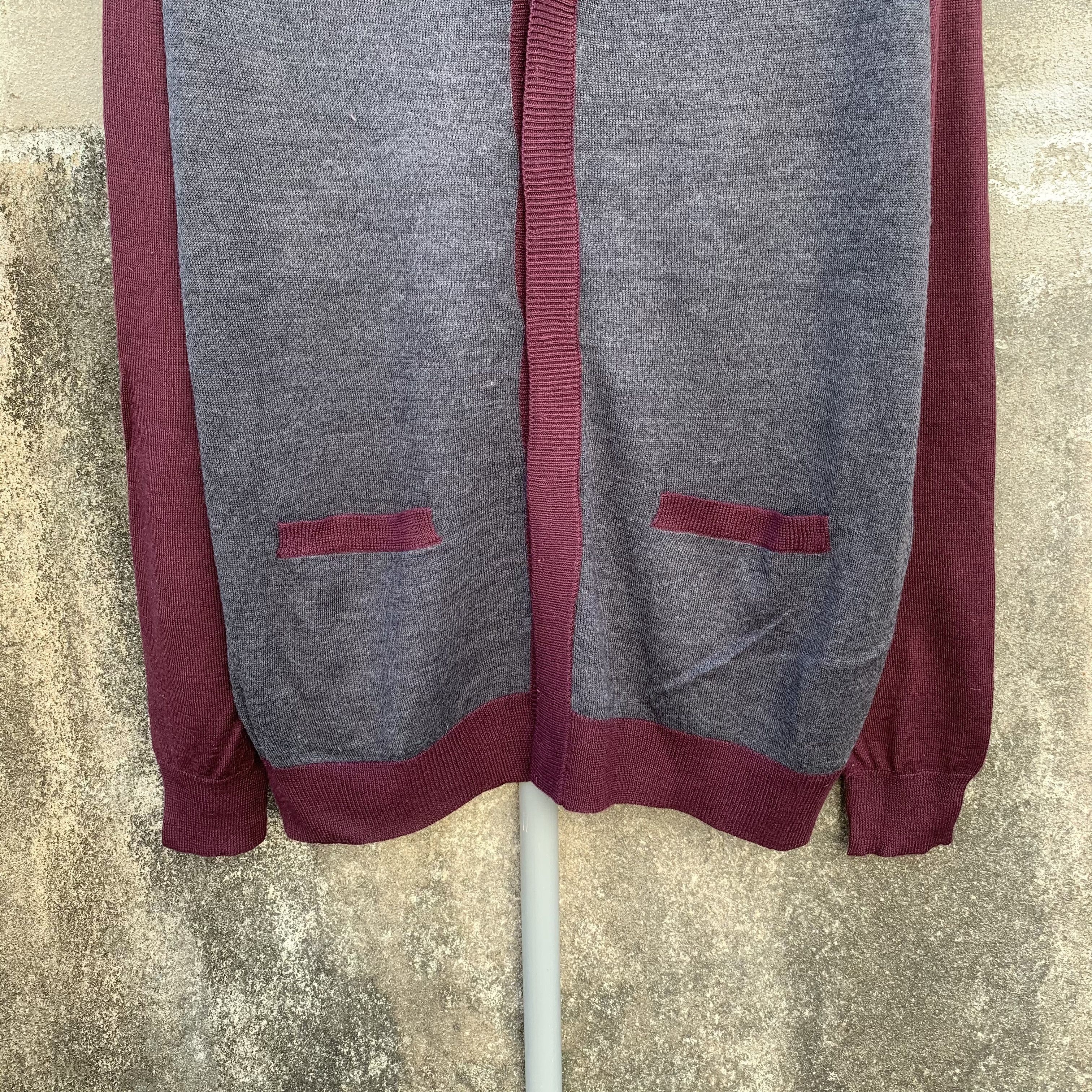 Homespun Knitwear Japanese Vintage Two Tone Cardigan Kurt Cobain Style Size US M / EU 48-50 / 2 - 3 Thumbnail