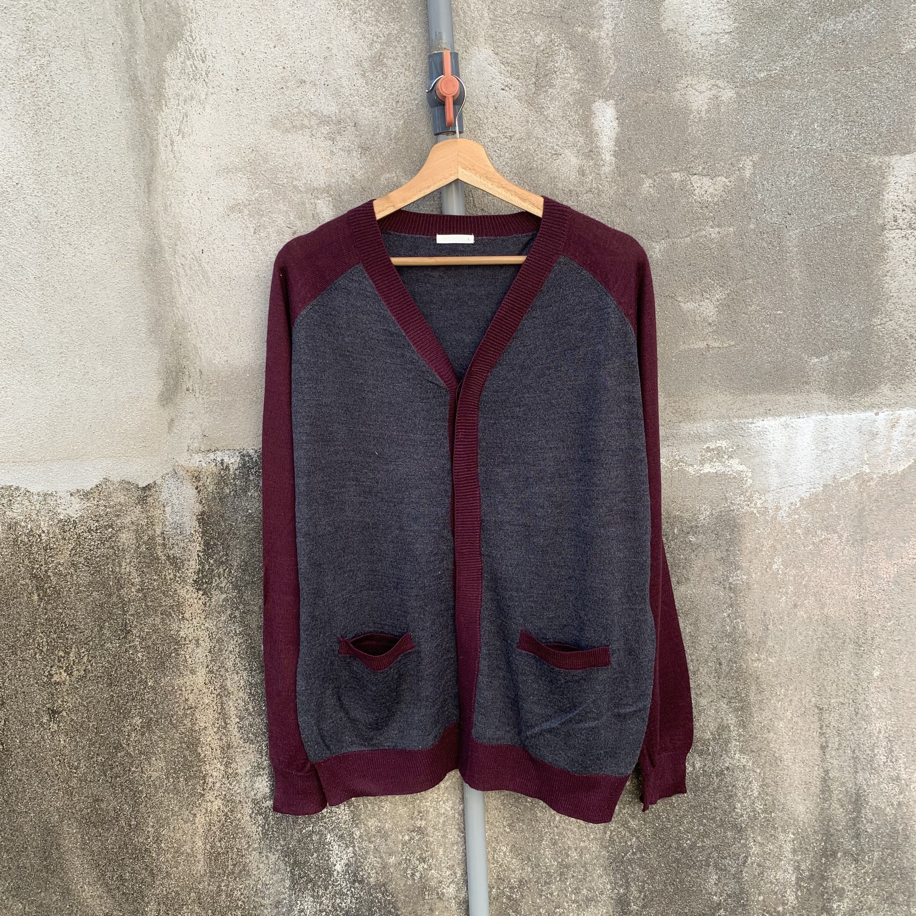 Homespun Knitwear Japanese Vintage Two Tone Cardigan Kurt Cobain Style Size US M / EU 48-50 / 2 - 1 Thumbnail