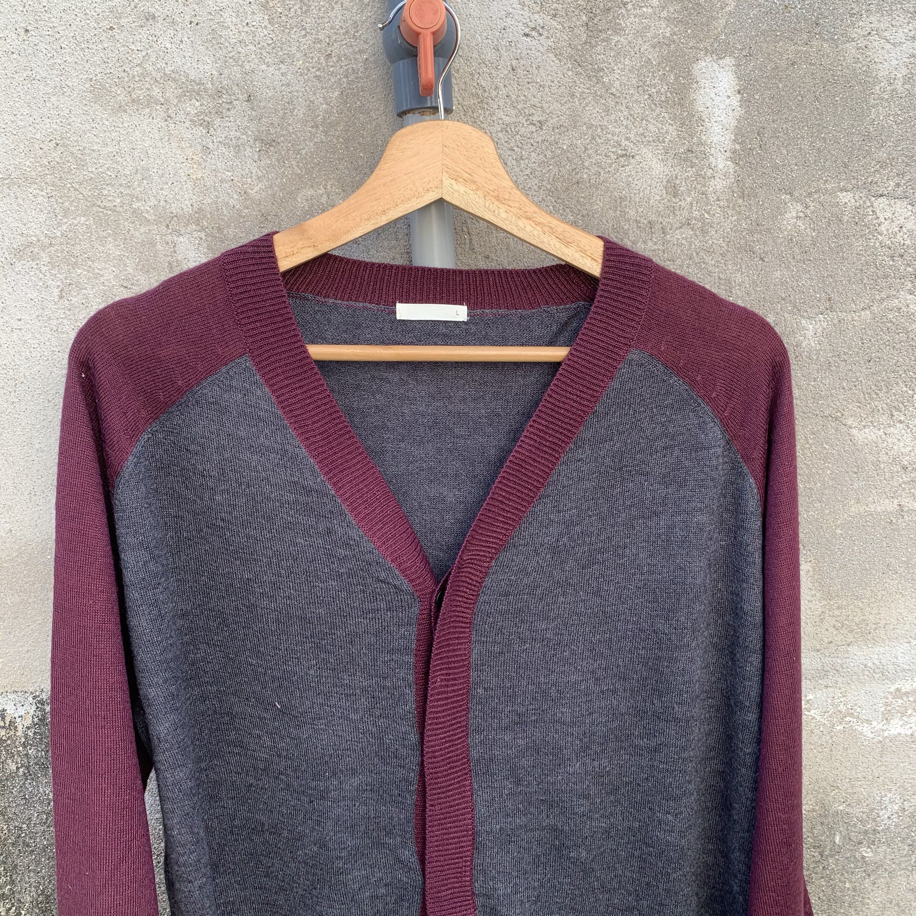 Homespun Knitwear Japanese Vintage Two Tone Cardigan Kurt Cobain Style Size US M / EU 48-50 / 2 - 2 Thumbnail