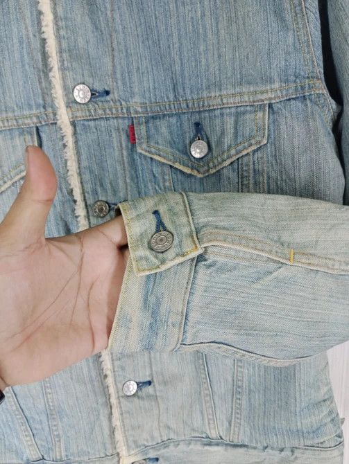 Edwin Vintage Edwin Trucker Denim Sherpa Lining Jacket Size US L / EU 52-54 / 3 - 7 Thumbnail