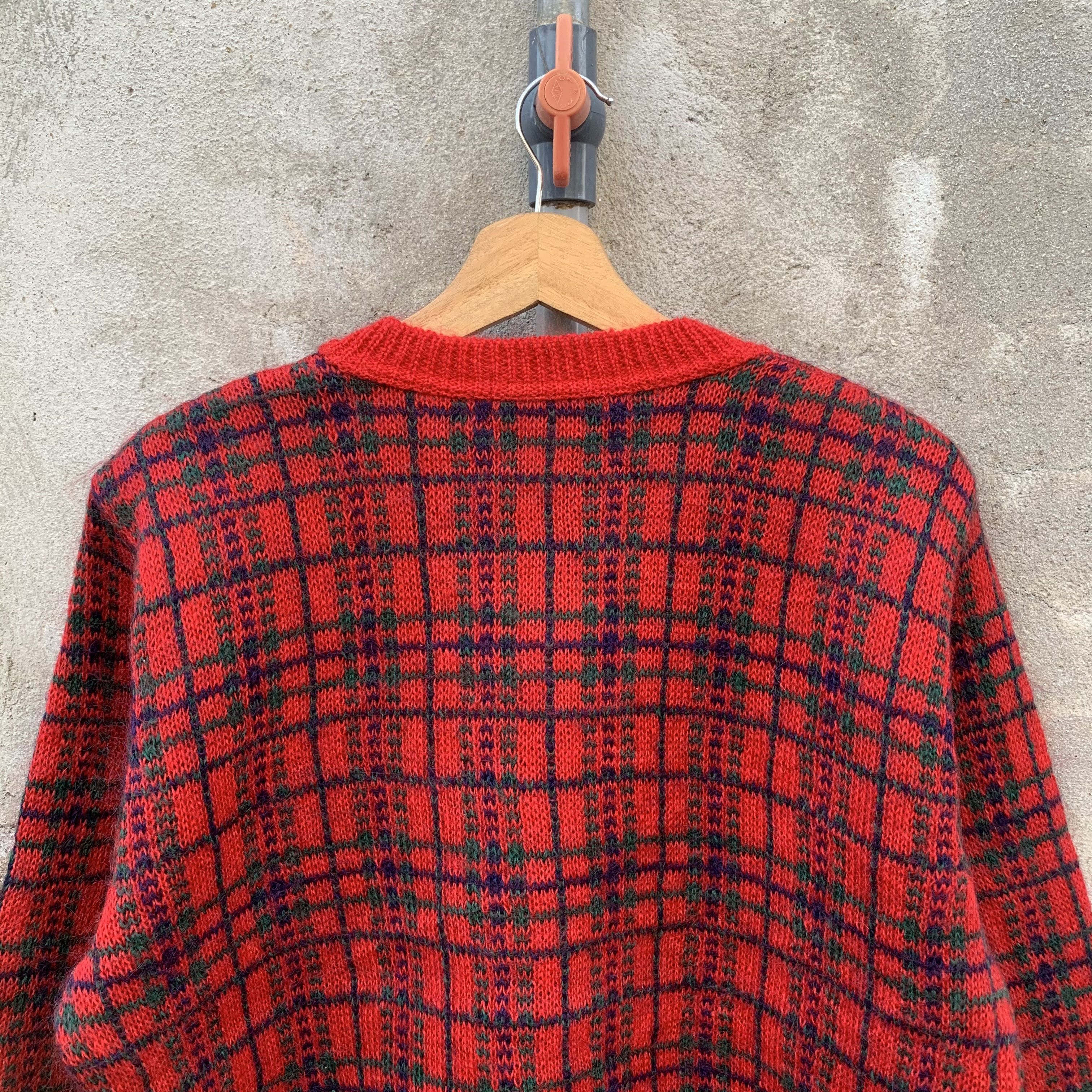 Aran Isles Knitwear SICKS 💥 Mohair Edinburgh Knit Plaid JumperPullover Cardigan Size US M / EU 48-50 / 2 - 9 Thumbnail