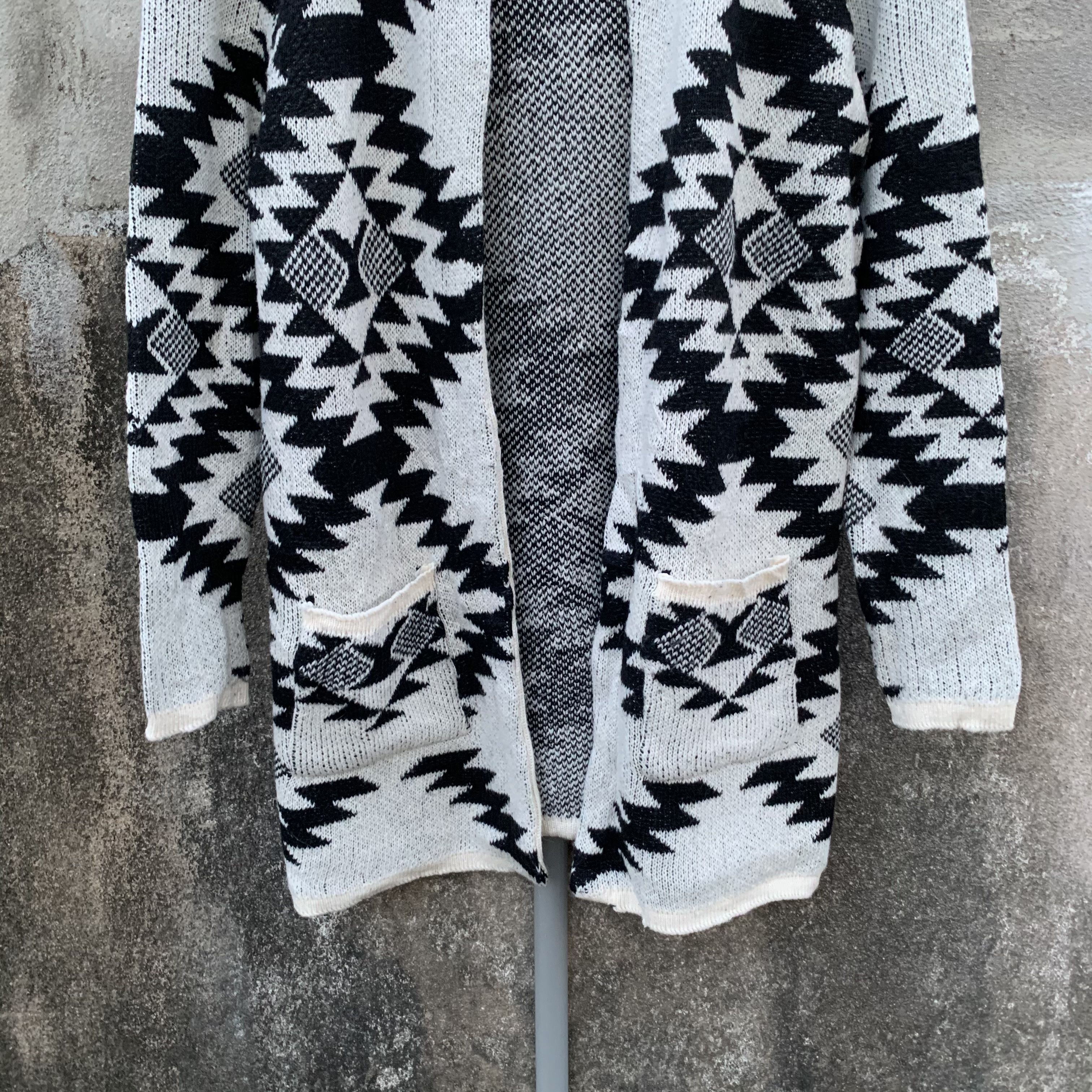 Japanese Brand Knit Long Cardigan Open Aztec Navajo Style Jumper Sweater Size US M / EU 48-50 / 2 - 3 Thumbnail