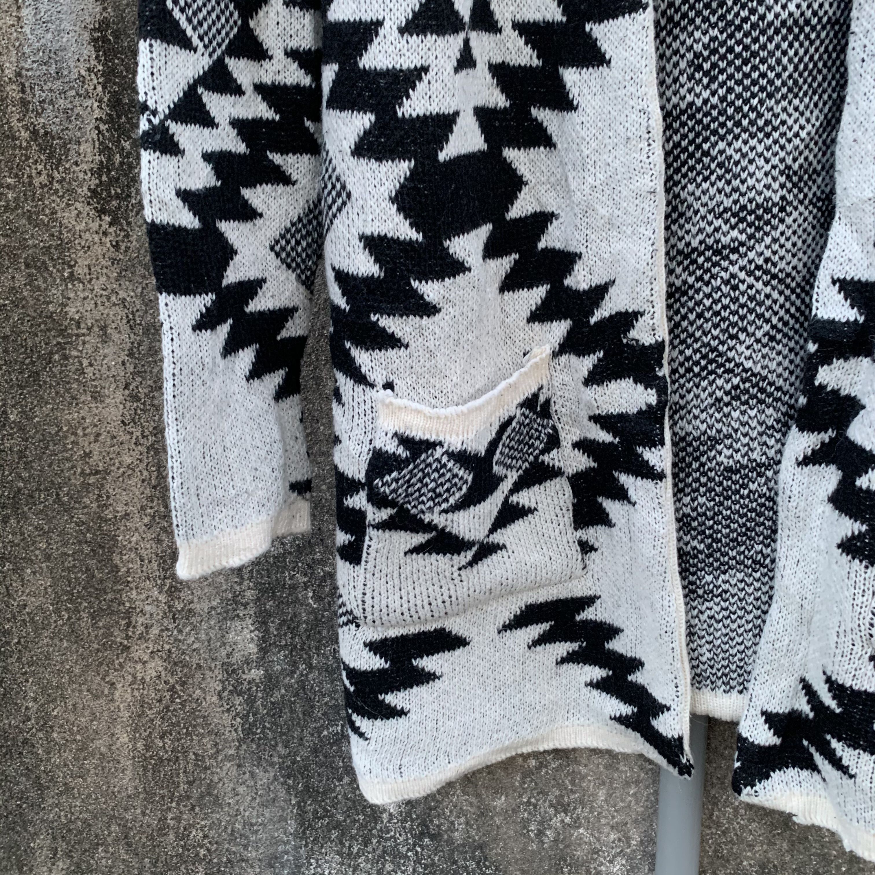 Japanese Brand Knit Long Cardigan Open Aztec Navajo Style Jumper Sweater Size US M / EU 48-50 / 2 - 4 Thumbnail