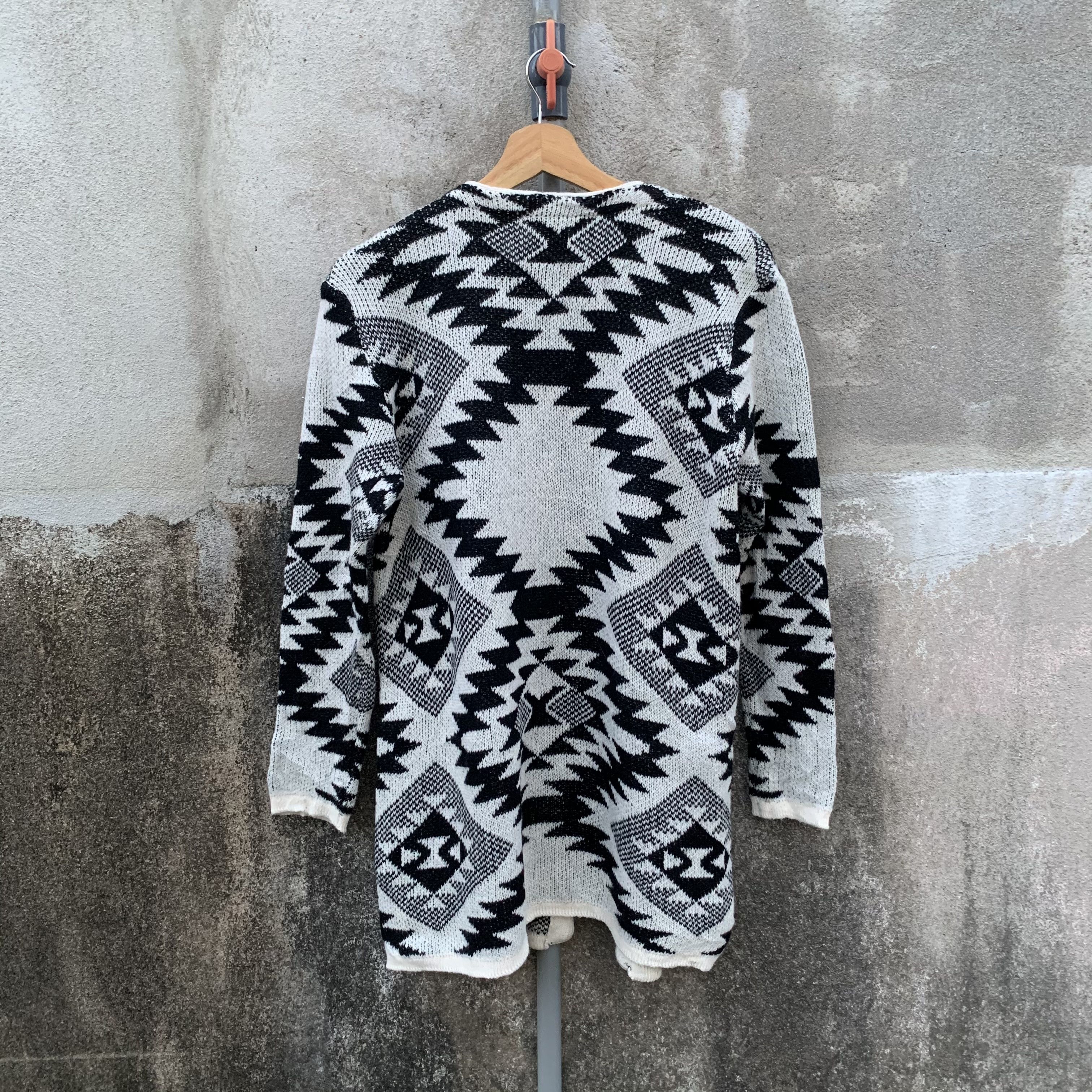Japanese Brand Knit Long Cardigan Open Aztec Navajo Style Jumper Sweater Size US M / EU 48-50 / 2 - 7 Thumbnail