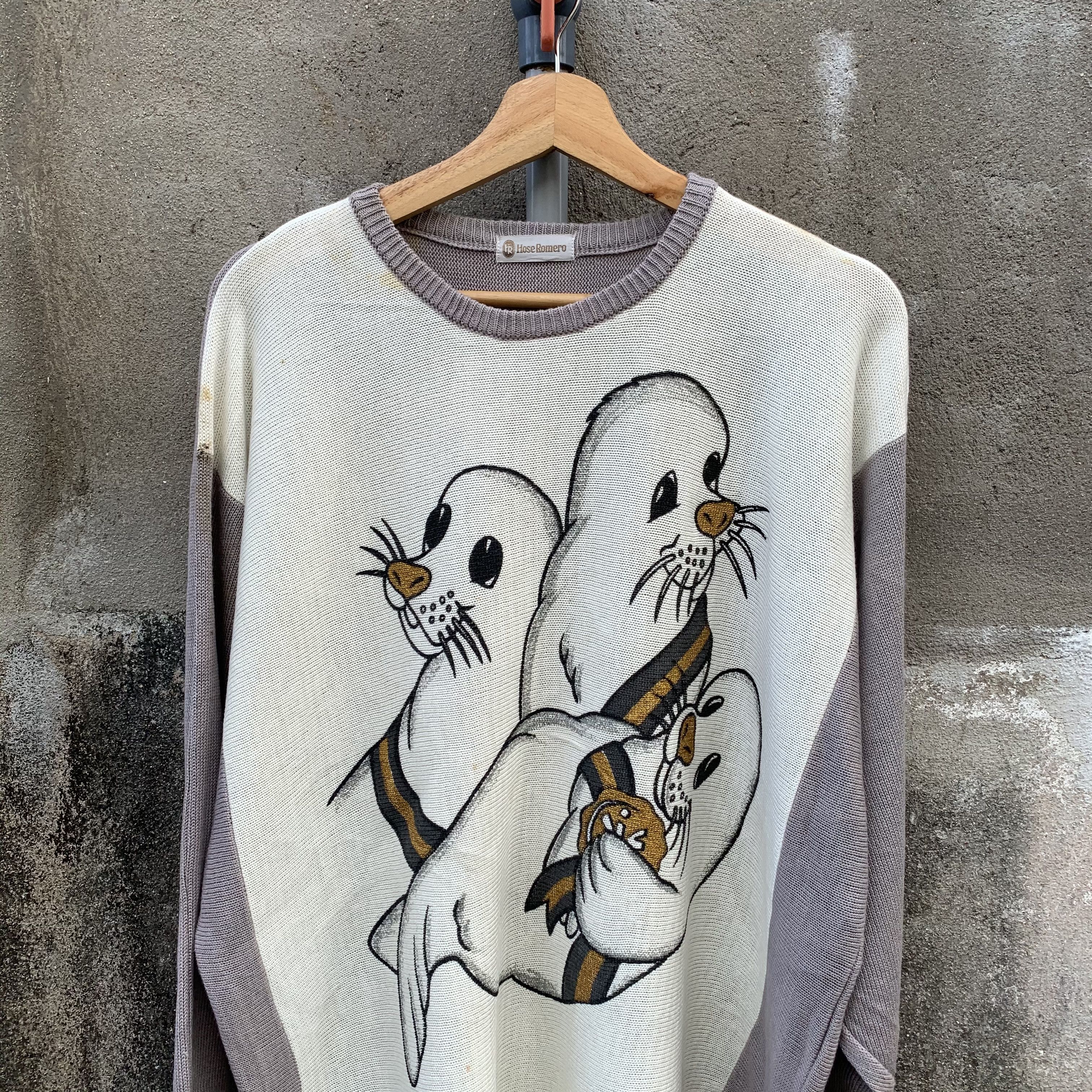 Japanese Brand Japanese Vintage Knit Baggy Honeycomb Big Graphic Sweater Size US XL / EU 56 / 4 - 2 Thumbnail