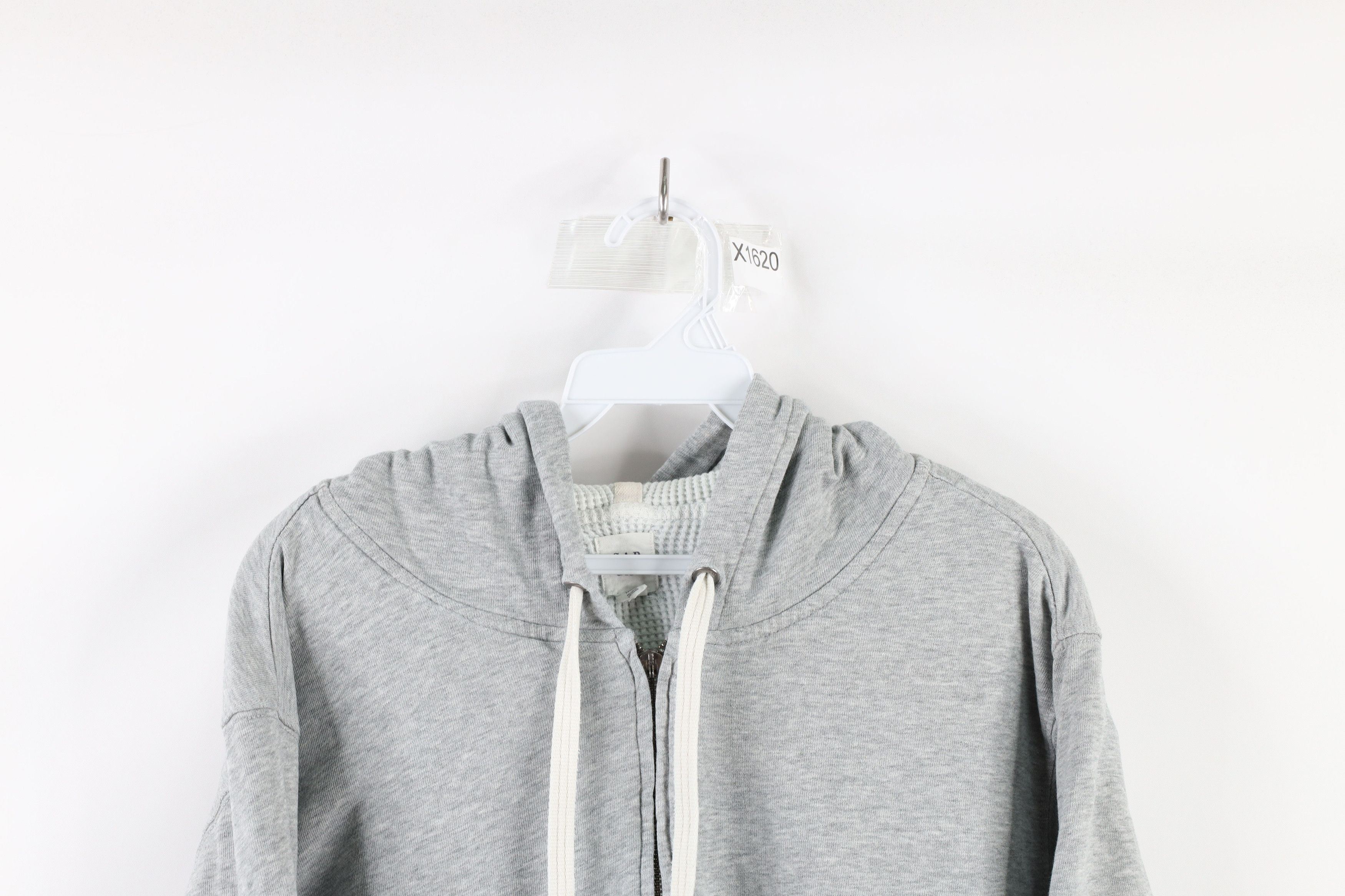 Gap × Vintage Vintage Gap Thermal Waffle Knit Lined Full Zip Hoodie Gray Size US L / EU 52-54 / 3 - 2 Thumbnail