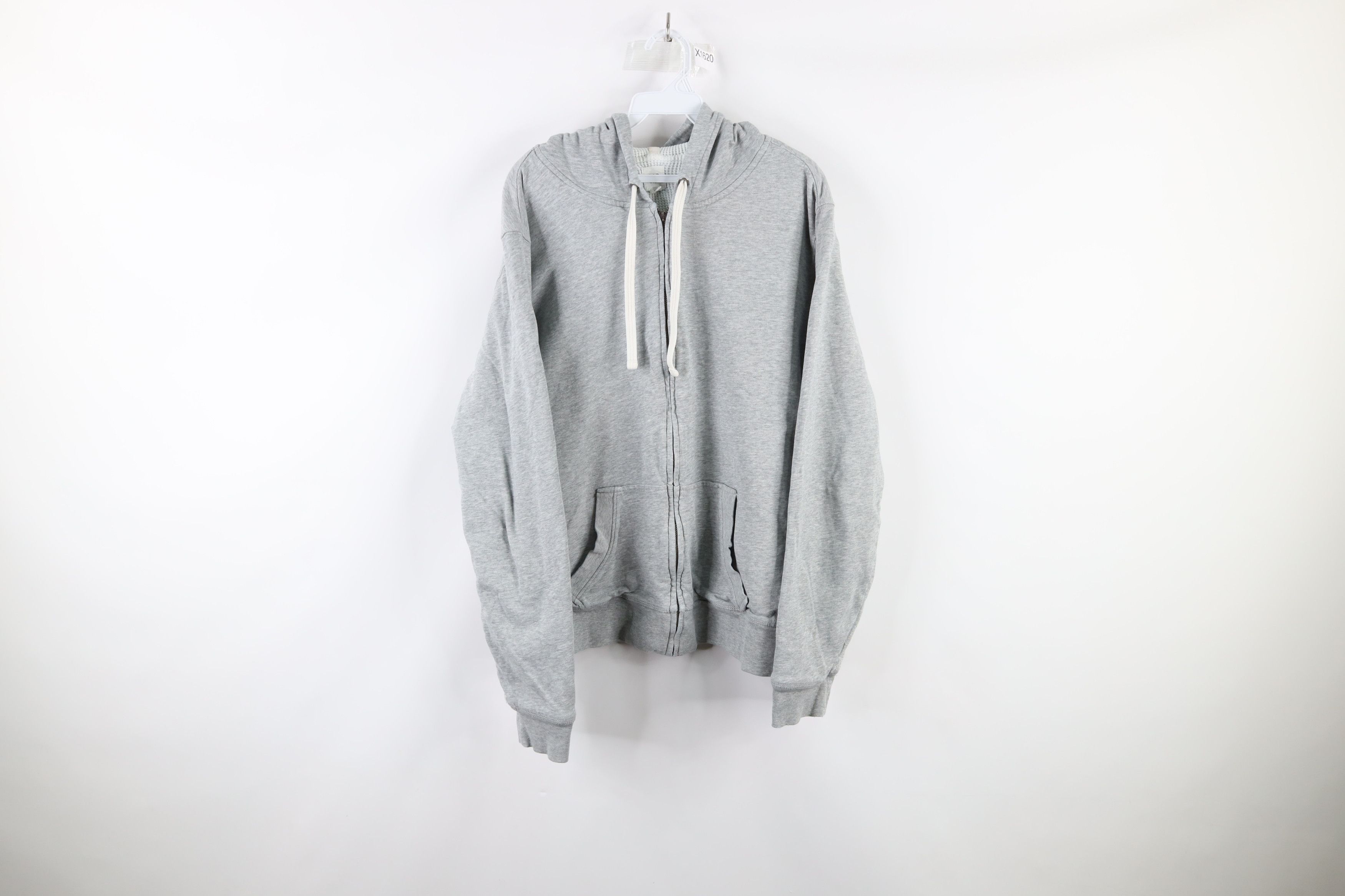 Gap × Vintage Vintage Gap Thermal Waffle Knit Lined Full Zip Hoodie Gray Size US L / EU 52-54 / 3 - 1 Thumbnail