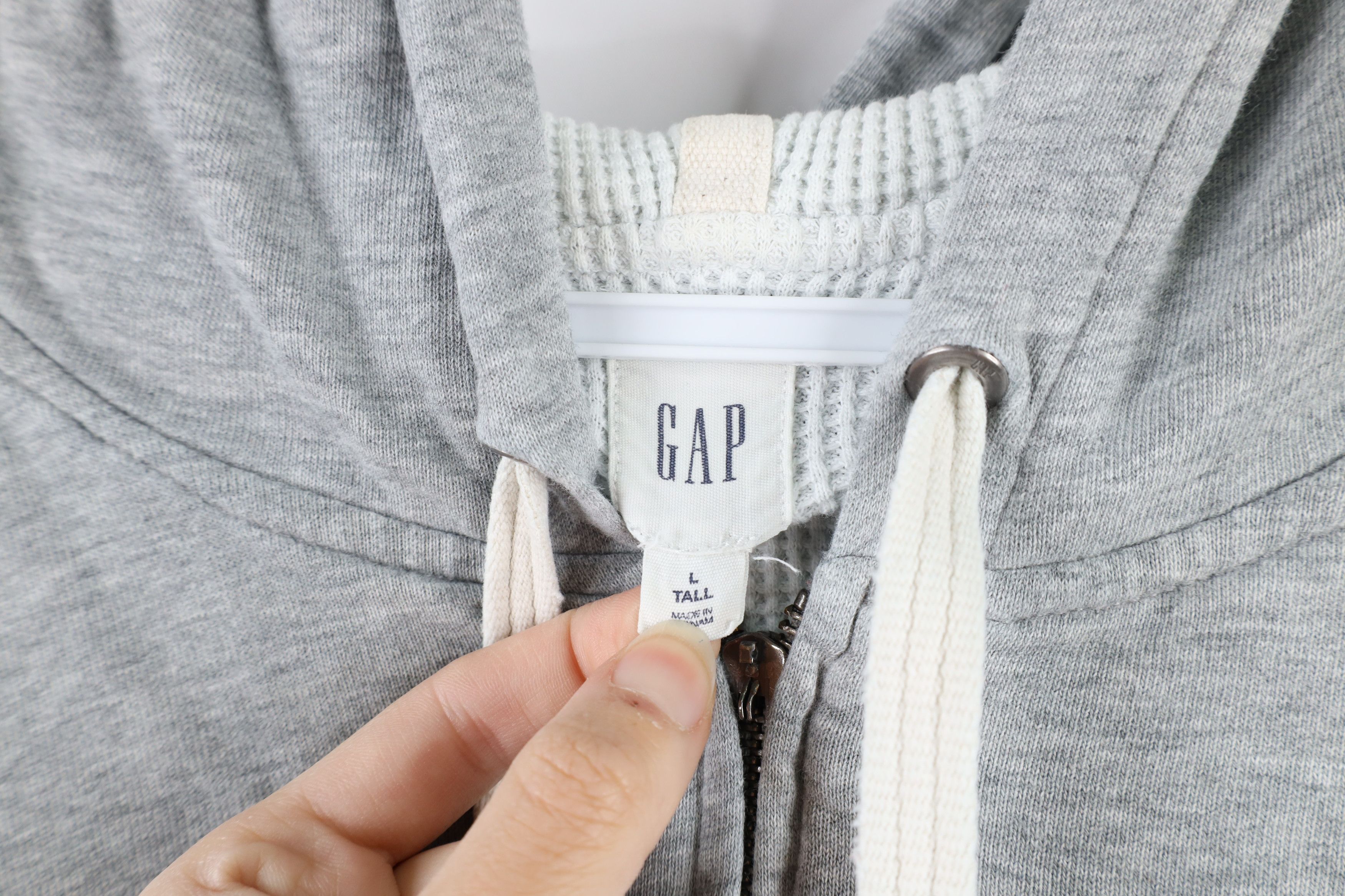 Gap × Vintage Vintage Gap Thermal Waffle Knit Lined Full Zip Hoodie Gray Size US L / EU 52-54 / 3 - 4 Thumbnail