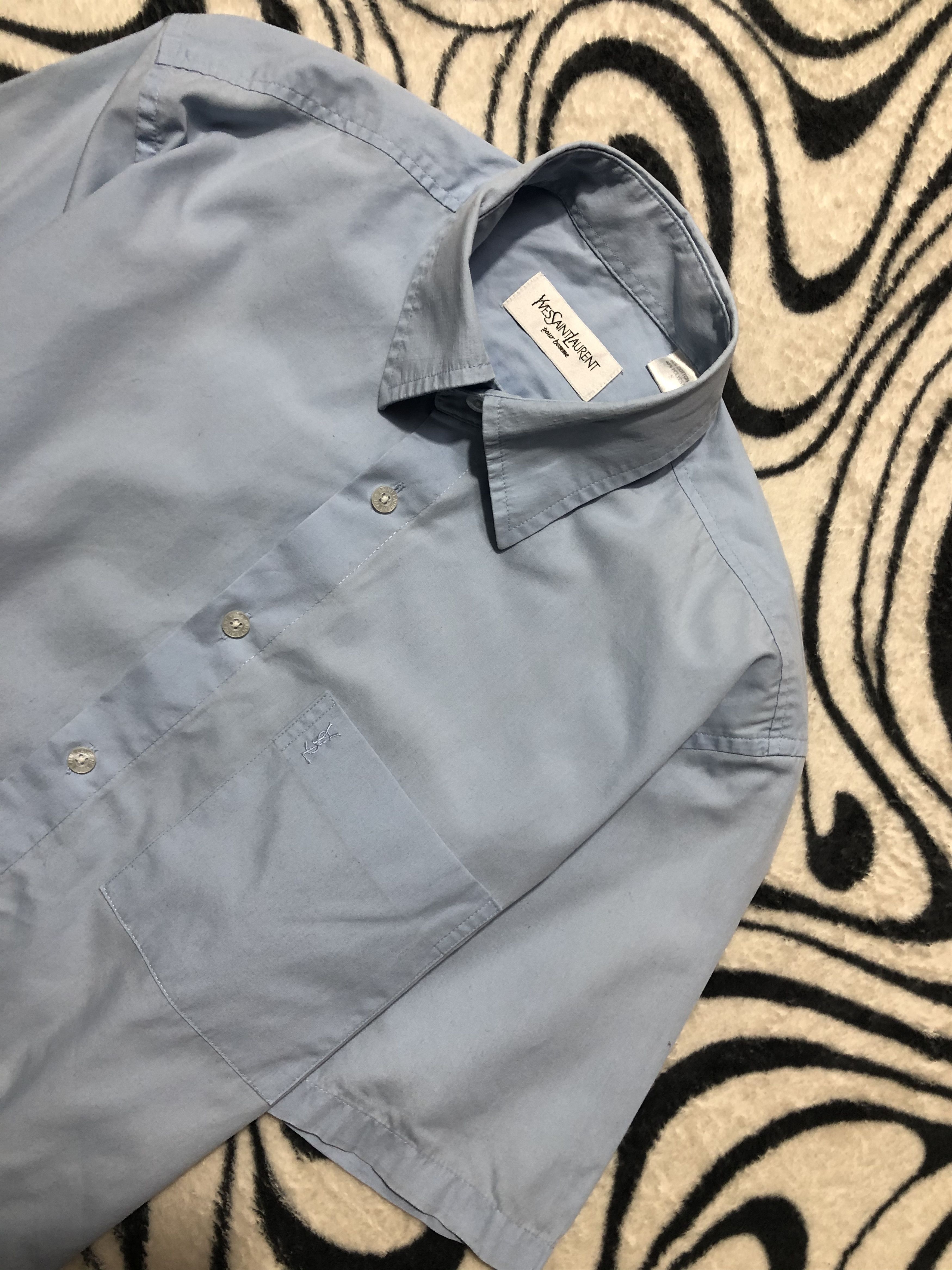 Yves Saint Laurent Yves Saint Laurent YSL Mens Short Sleeve Shirt Size US S / EU 44-46 / 1 - 2 Thumbnail