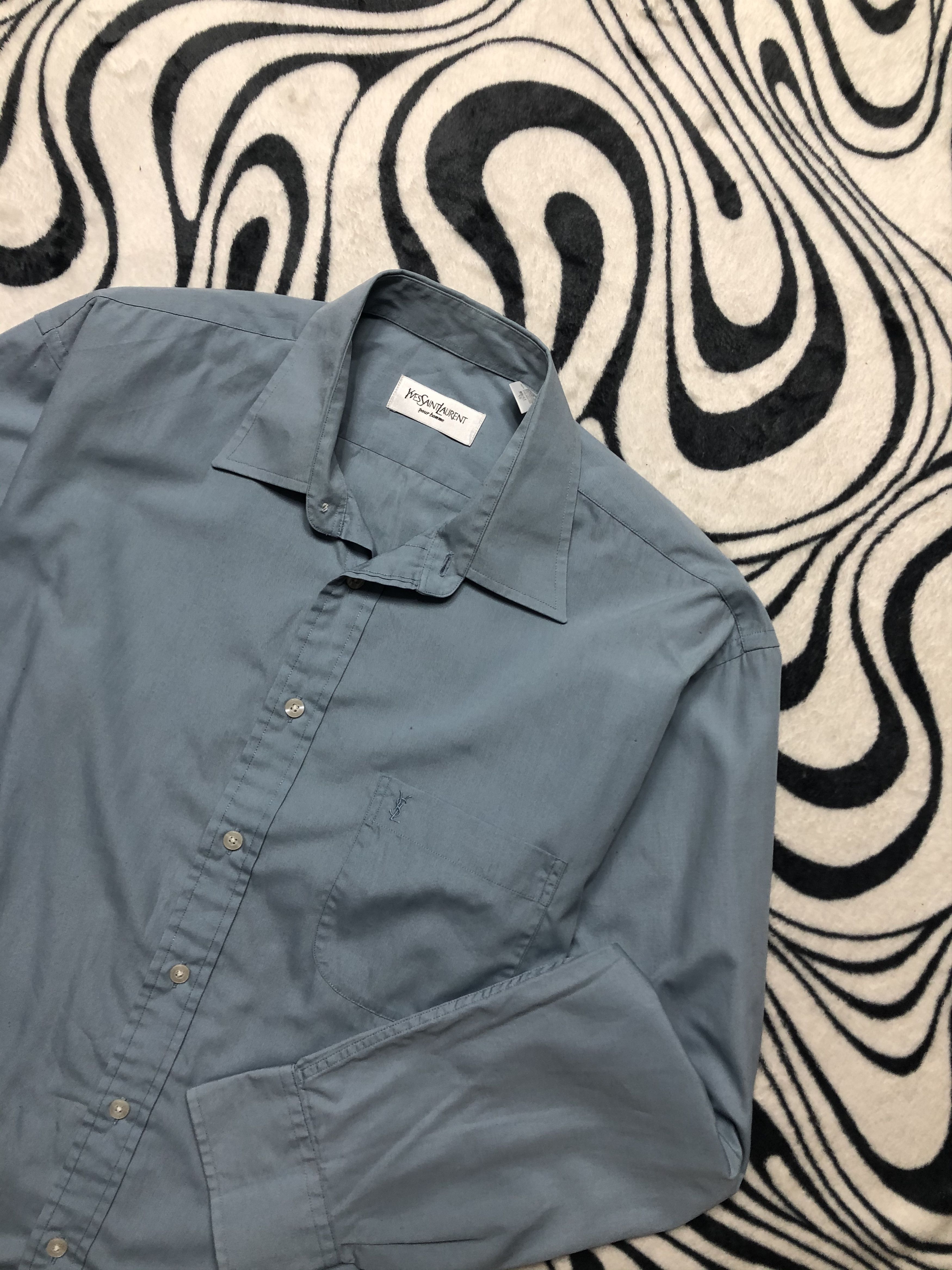 Yves Saint Laurent Yves Saint Laurent YSL Mens Long Sleeve Shirt Size US L / EU 52-54 / 3 - 2 Thumbnail
