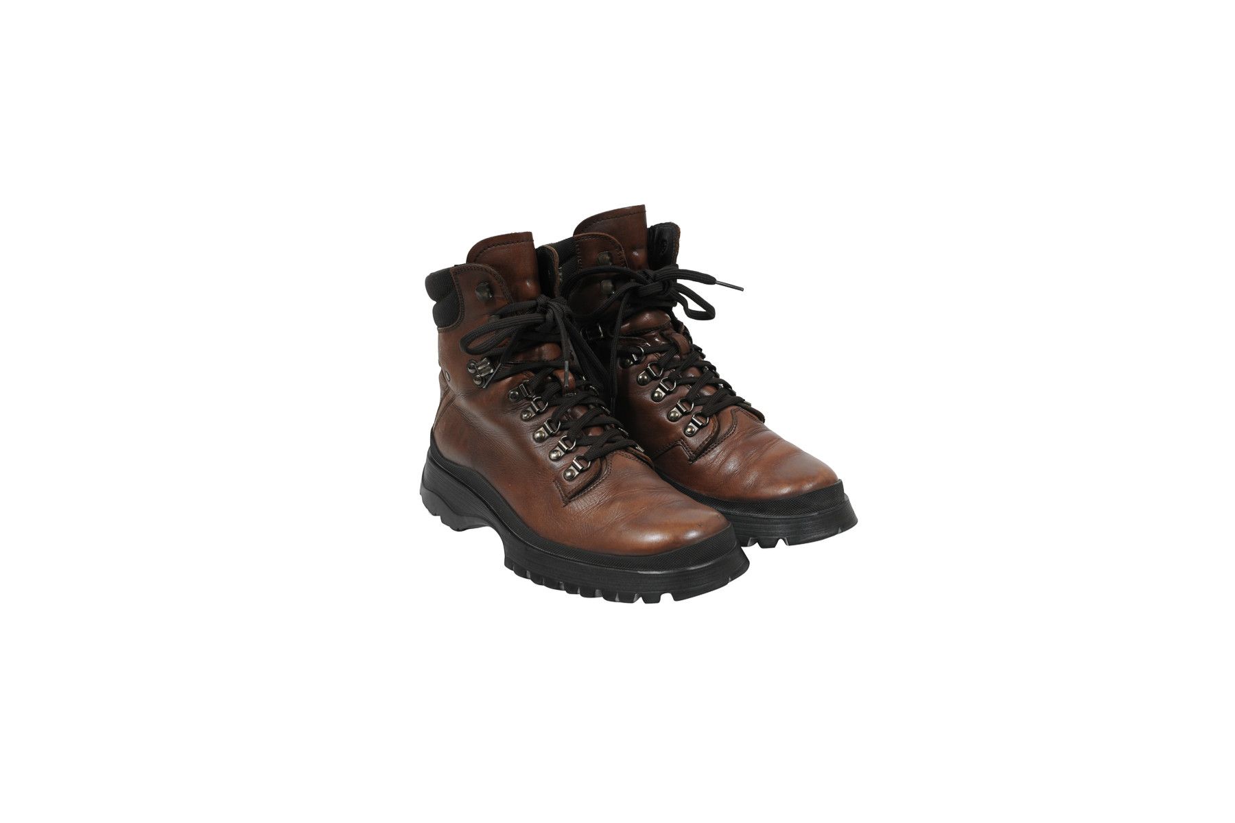 Brown Leather Brixxen Combat Hiking Boots - 01590