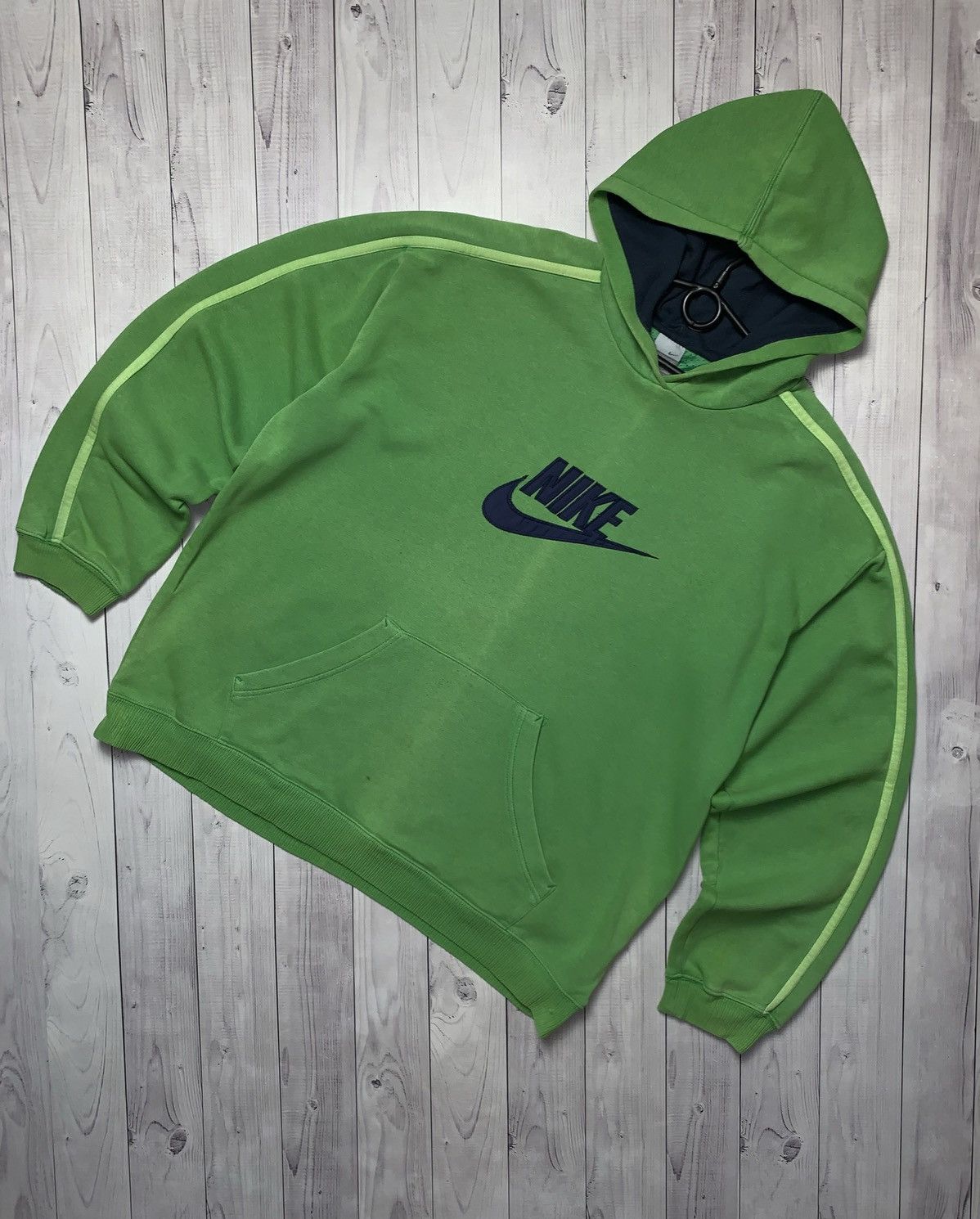 Nike × Vintage Vintage Nike hoodie big logo green size XL Size US XL / EU 56 / 4 - 1 Thumbnail