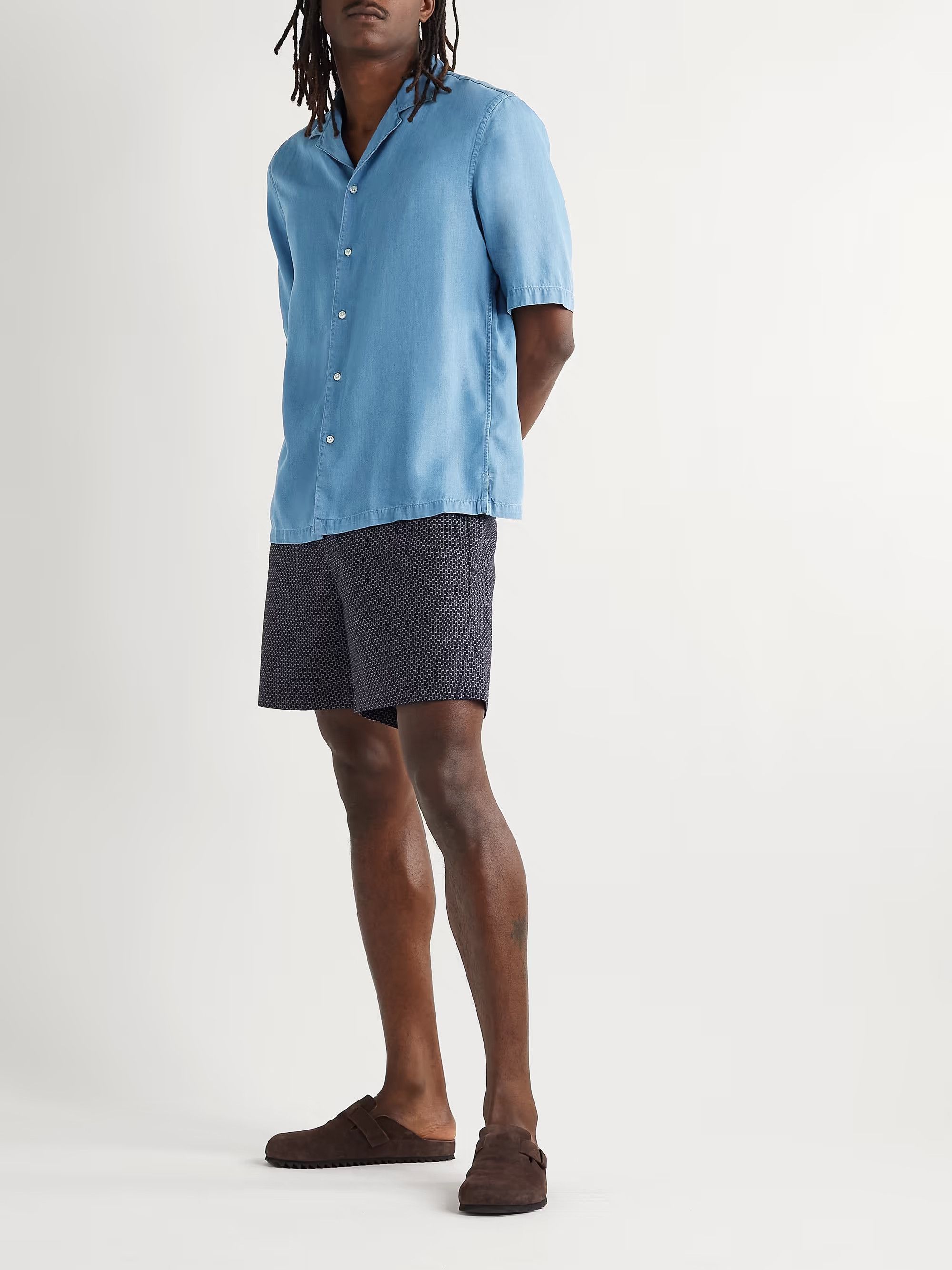 Officine Generale Eren Camp-Collar Lyocell Shirt Size US XS / EU 42 / 0 - 4 Thumbnail