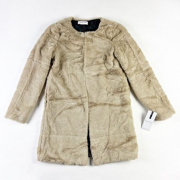NEW Goodnight Macaroon Faux Vegan Ultra Soft Fur Overcoat Ja