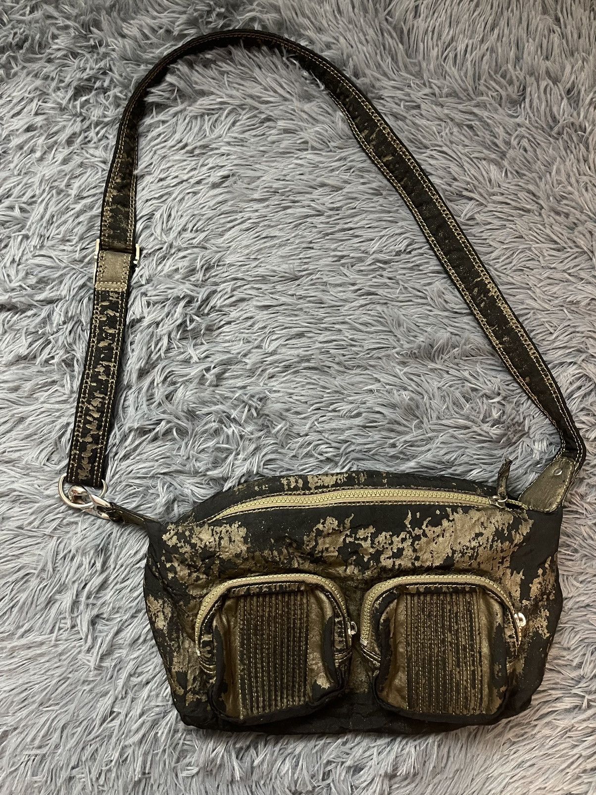 Vintage Kipling Y2K avant garde military canvas bag Size ONE SIZE - 1 Thumbnail