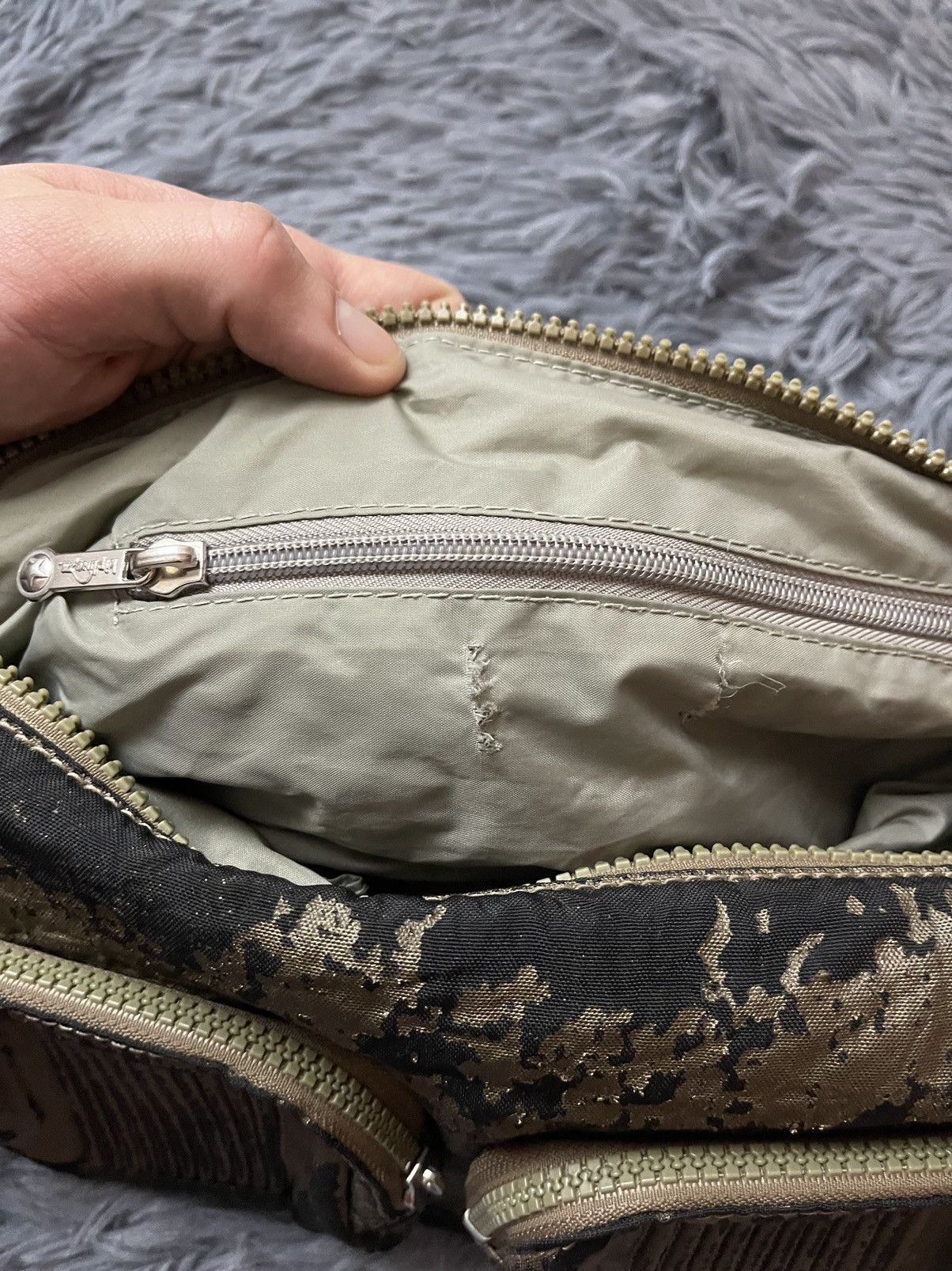 Vintage Kipling Y2K avant garde military canvas bag Size ONE SIZE - 8 Thumbnail