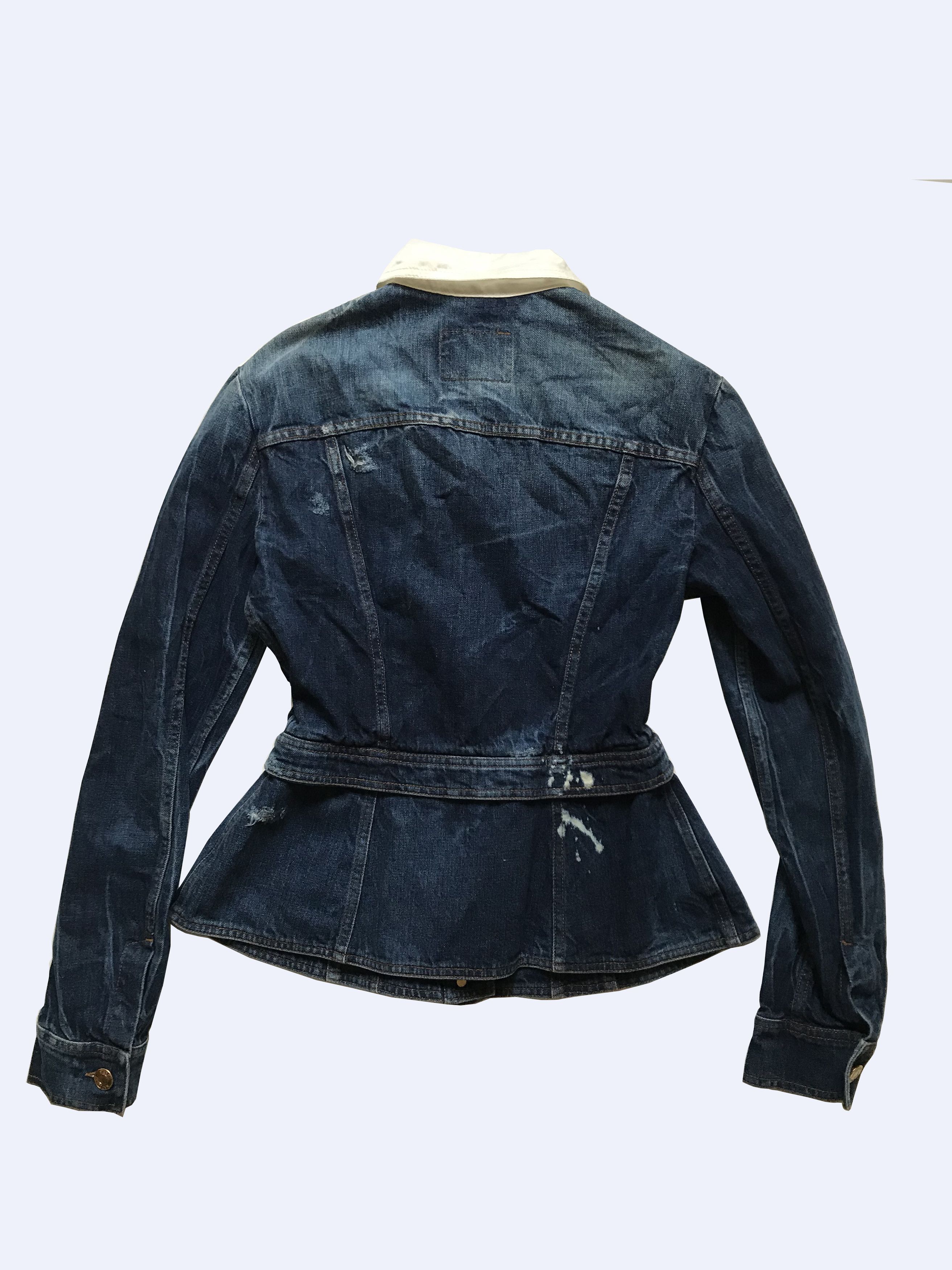 Balmain × Pierre Balmain Pierre BALMAIN W' Denim Distressed Painted Blue Jacket Size M / US 6-8 / IT 42-44 - 6 Thumbnail
