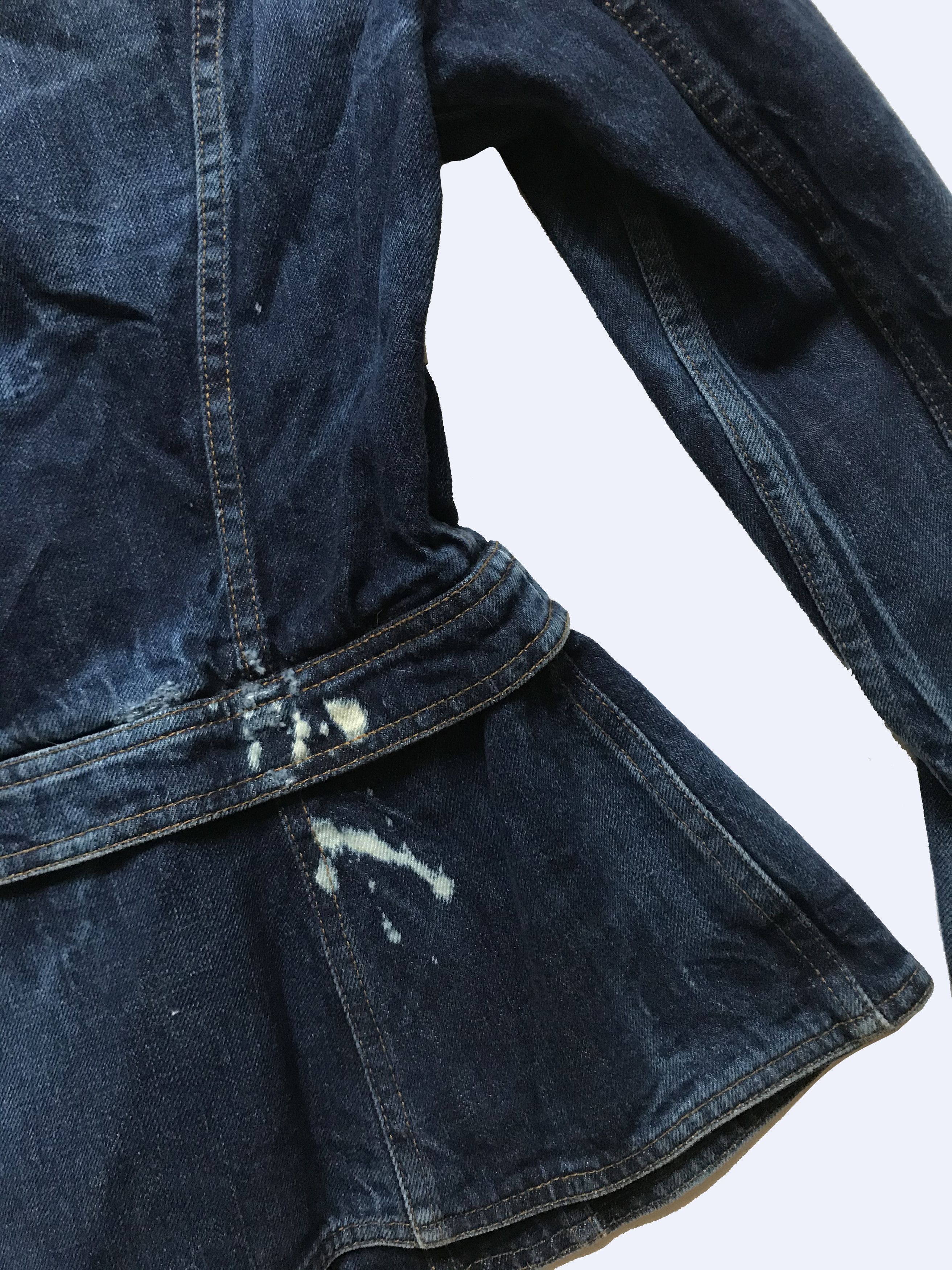 Balmain × Pierre Balmain Pierre BALMAIN W' Denim Distressed Painted Blue Jacket Size M / US 6-8 / IT 42-44 - 7 Thumbnail