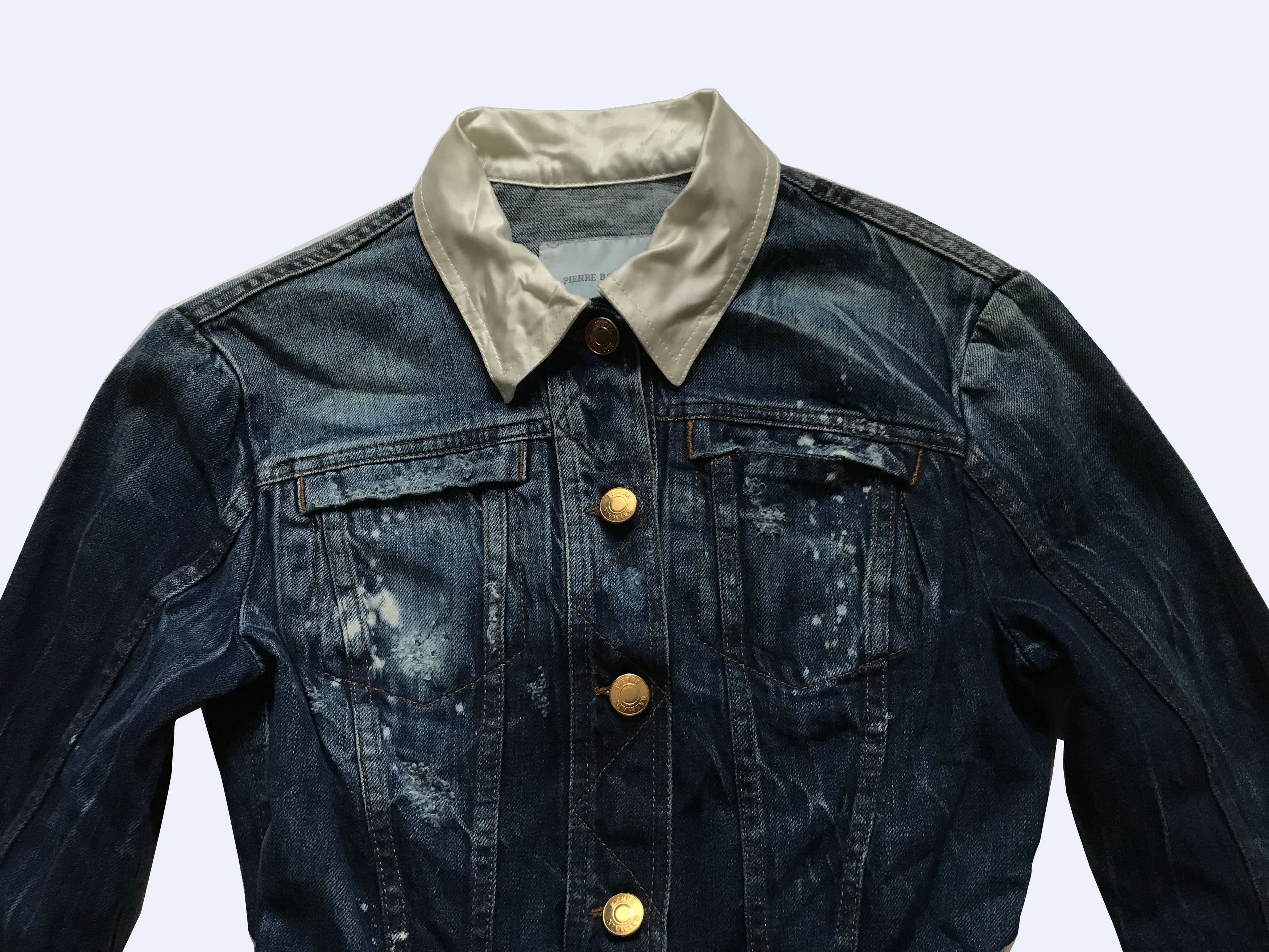 Balmain × Pierre Balmain Pierre BALMAIN W' Denim Distressed Painted Blue Jacket Size M / US 6-8 / IT 42-44 - 5 Thumbnail