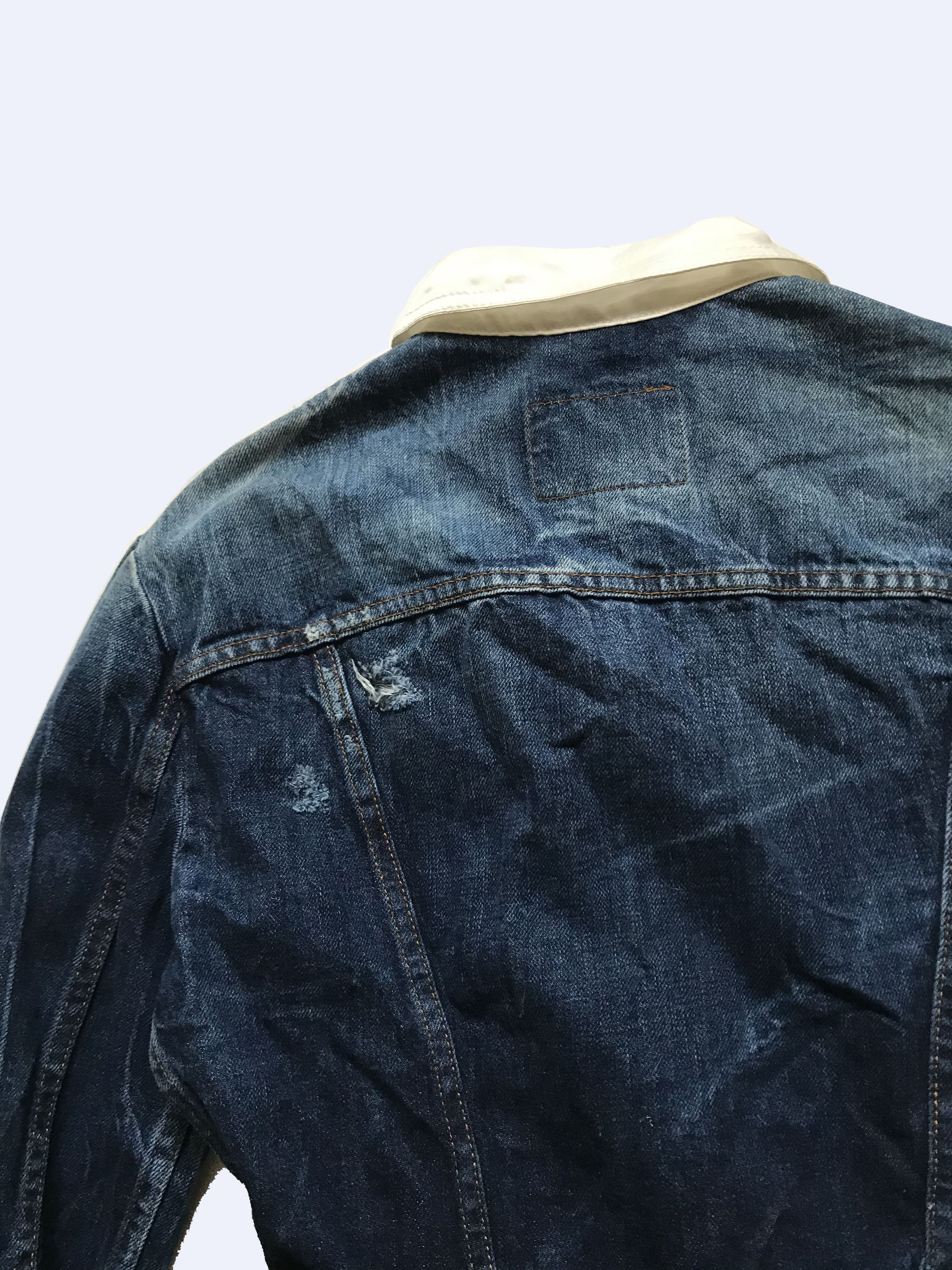 Balmain × Pierre Balmain Pierre BALMAIN W' Denim Distressed Painted Blue Jacket Size M / US 6-8 / IT 42-44 - 8 Thumbnail