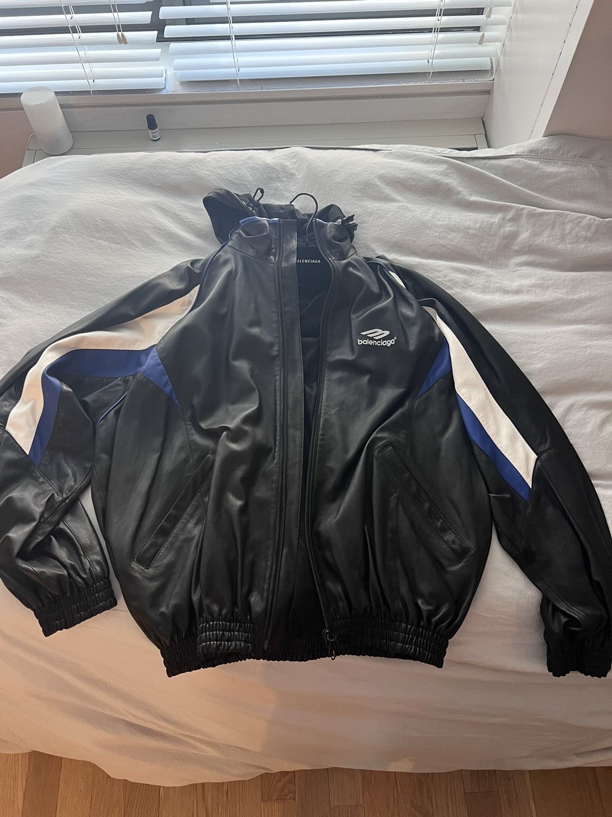 Balenciaga Balenciaga 3B Icon Lambskin Leather Track Jacket BNWT