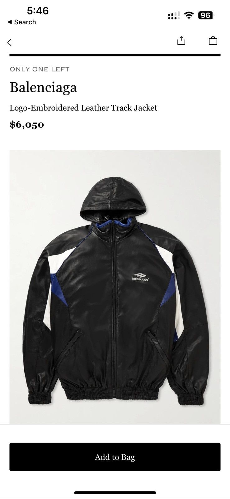 Balenciaga Balenciaga 3B Icon Lambskin Leather Track Jacket