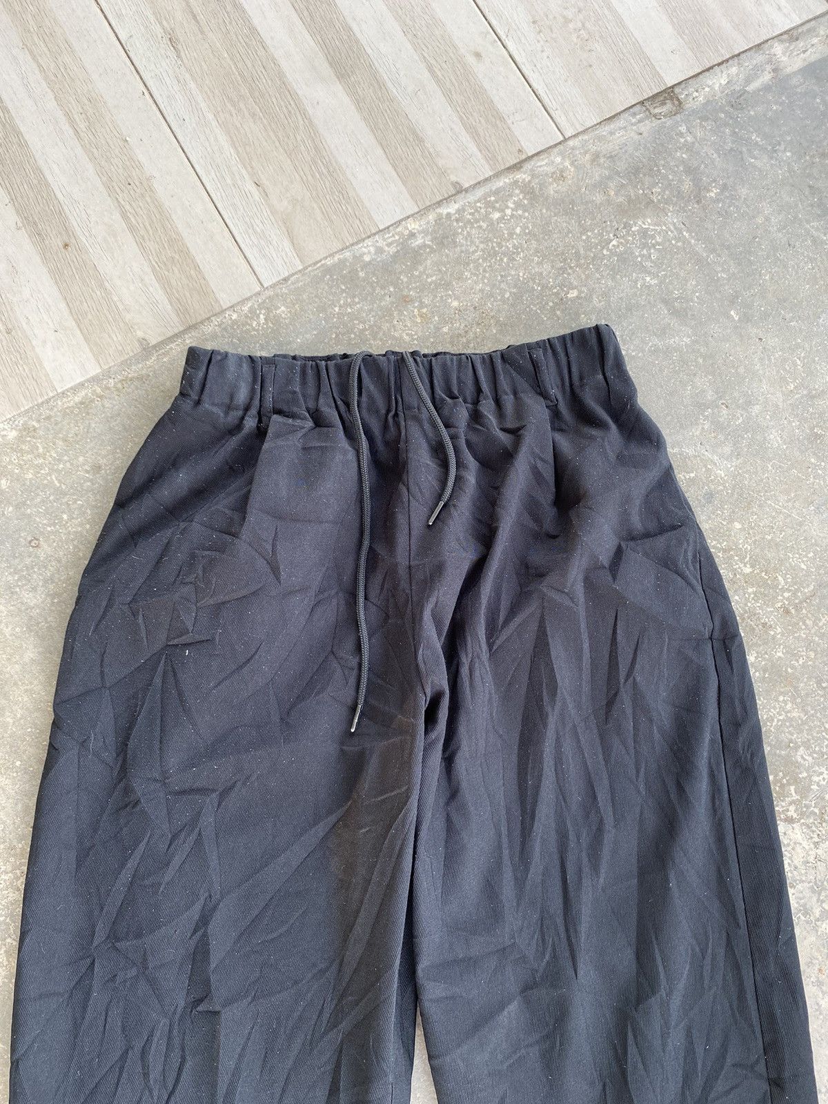 Japanese Brand × Vintage Japanese Brand Yohji Yamamoto Vibes Black Wide Casual Pants Size 29" - 2 Thumbnail