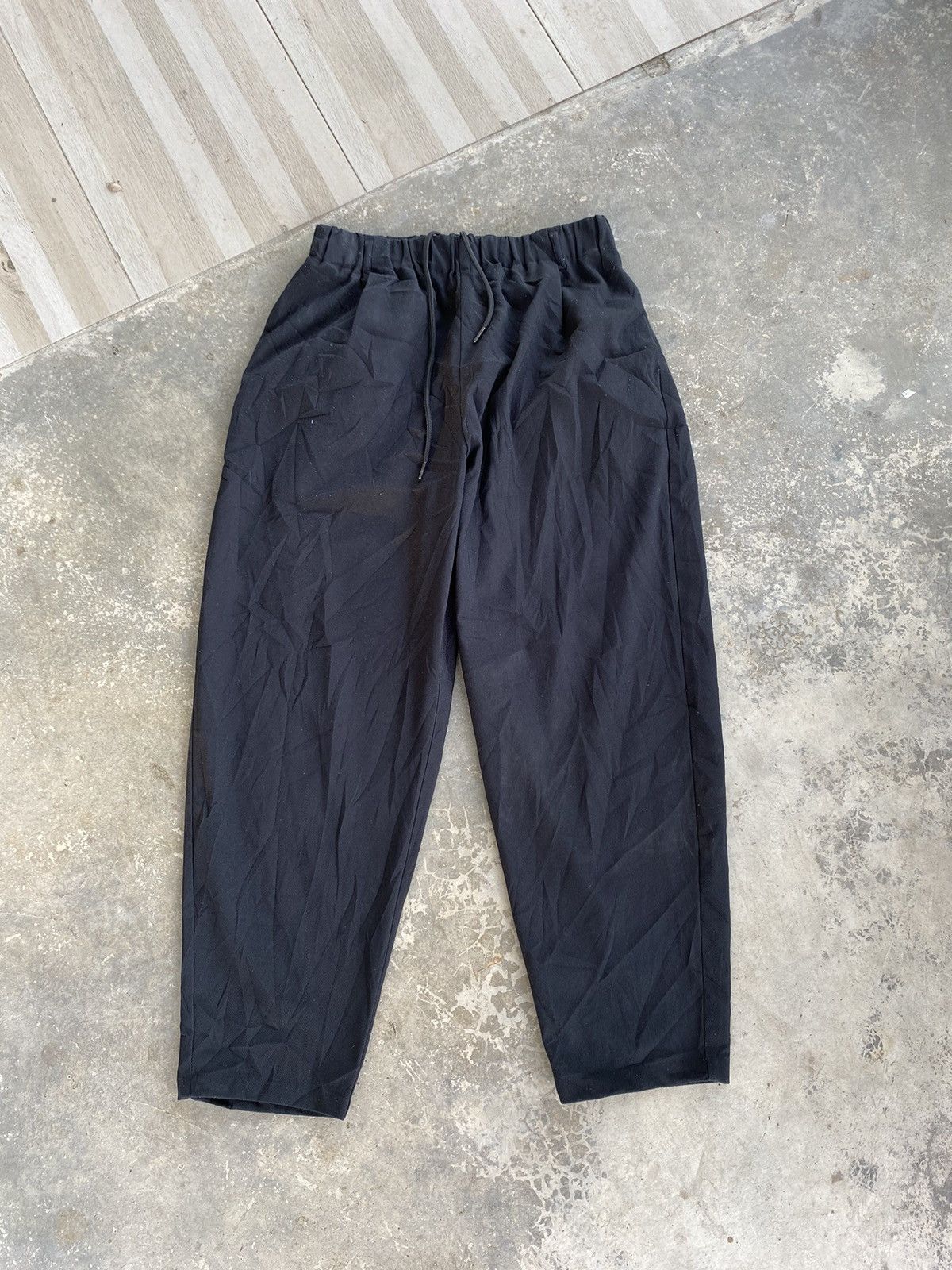 Japanese Brand × Vintage Japanese Brand Yohji Yamamoto Vibes Black Wide Casual Pants Size 29" - 1 Thumbnail