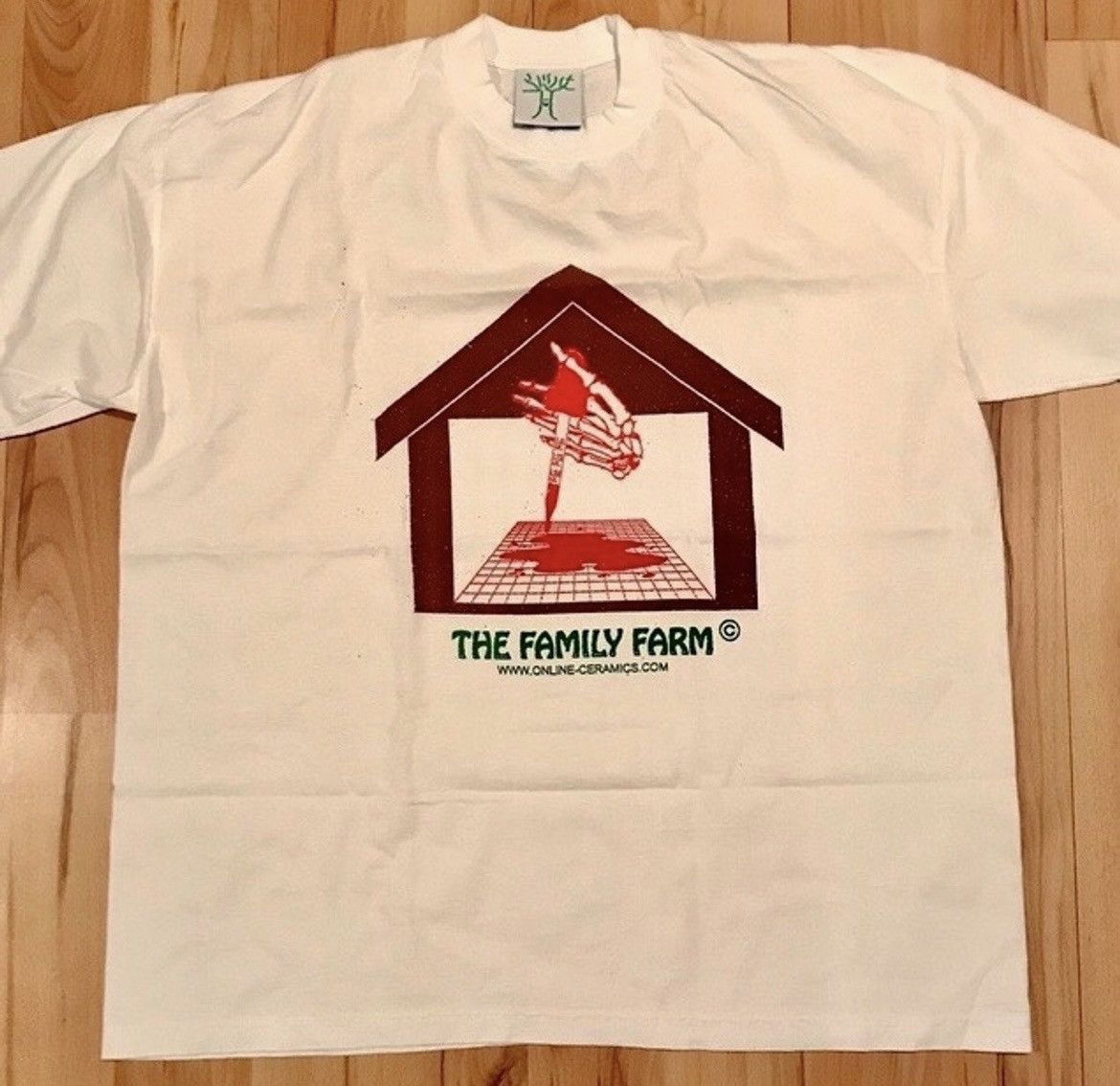 image of Online Ceramics “The Family Farm” Lsd Tee in White, Men's (Size 2XL)