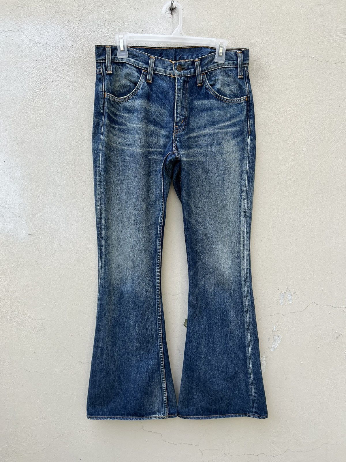 Freewheelers × The Flat Head × The Real McCoy's Hipsters Reunion 646 Distress Fade Blue Denim Flare Jeans Size US 31 - 6 Thumbnail