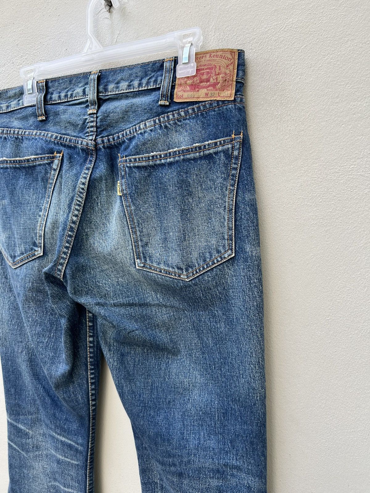 Freewheelers × The Flat Head × The Real McCoy's Hipsters Reunion 646 Distress Fade Blue Denim Flare Jeans Size US 31 - 19 Thumbnail
