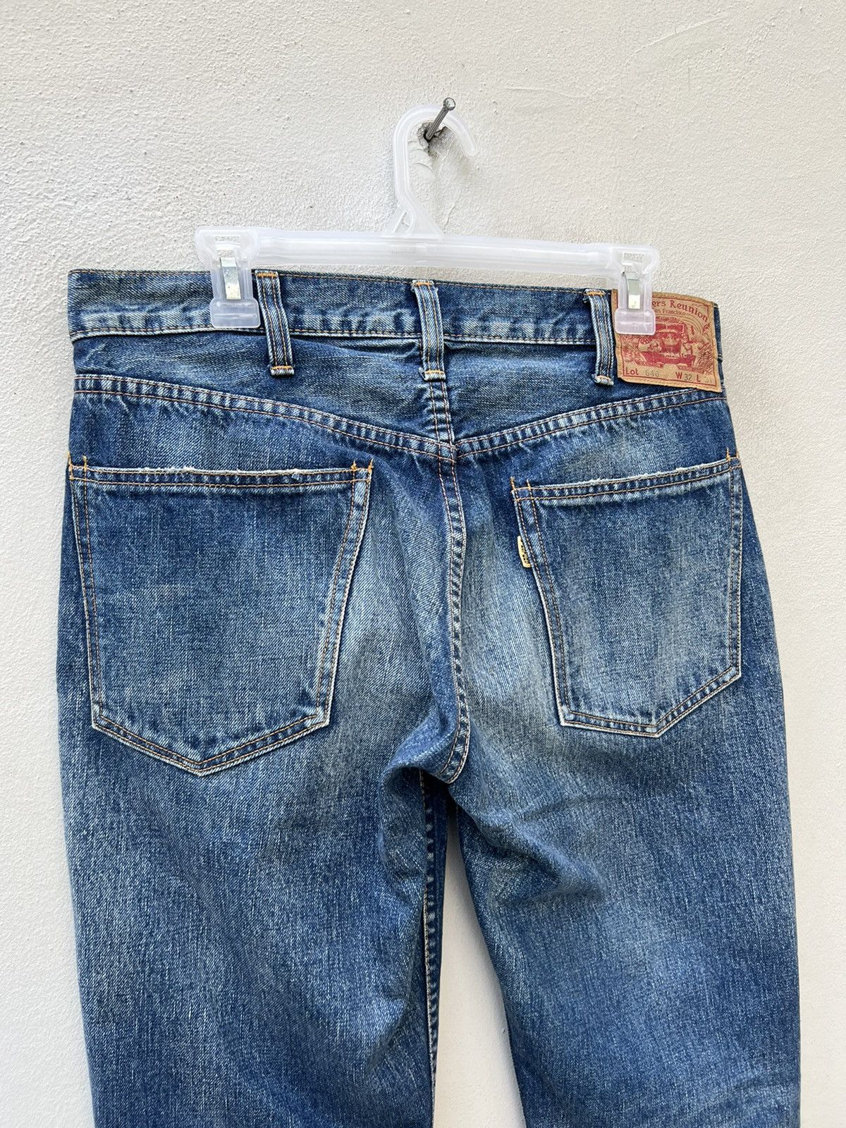 Freewheelers × The Flat Head × The Real McCoy's Hipsters Reunion 646 Distress Fade Blue Denim Flare Jeans Size US 31 - 17 Thumbnail
