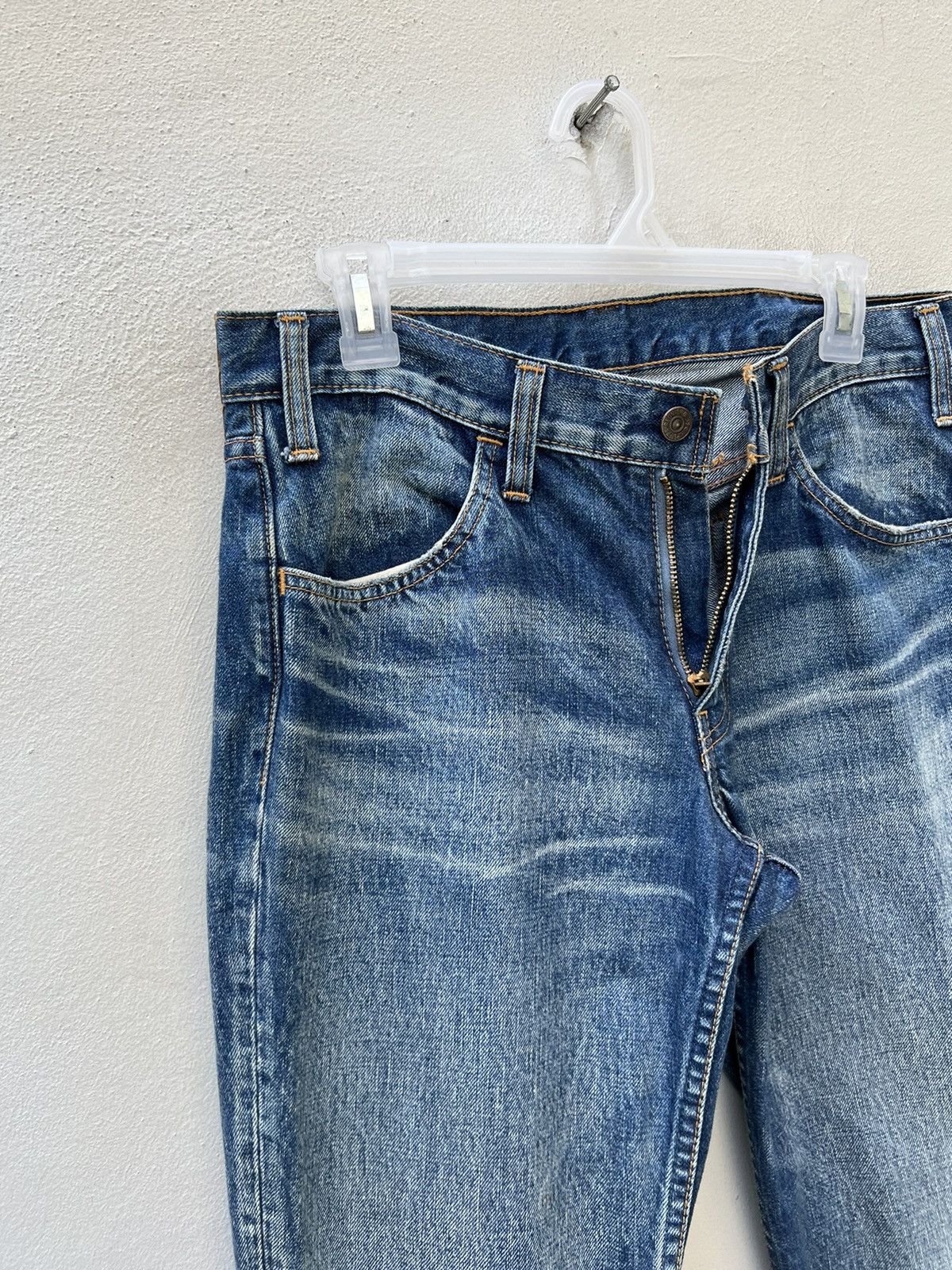 Freewheelers × The Flat Head × The Real McCoy's Hipsters Reunion 646 Distress Fade Blue Denim Flare Jeans Size US 31 - 9 Thumbnail