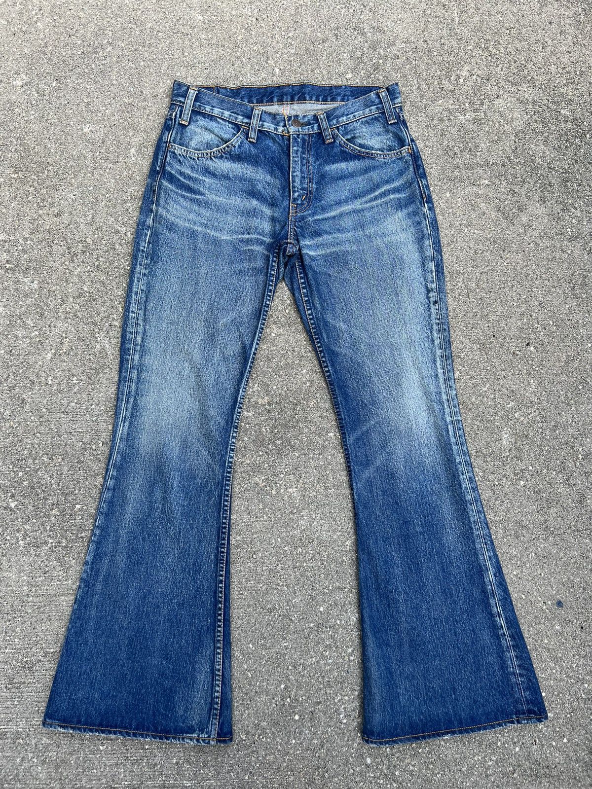 Freewheelers × The Flat Head × The Real McCoy's Hipsters Reunion 646 Distress Fade Blue Denim Flare Jeans Size US 31 - 1 Thumbnail