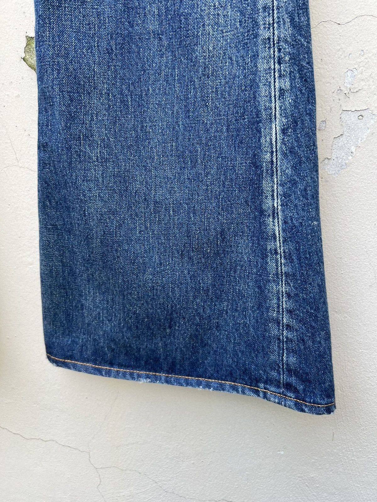 Freewheelers × The Flat Head × The Real McCoy's Hipsters Reunion 646 Distress Fade Blue Denim Flare Jeans Size US 31 - 14 Thumbnail