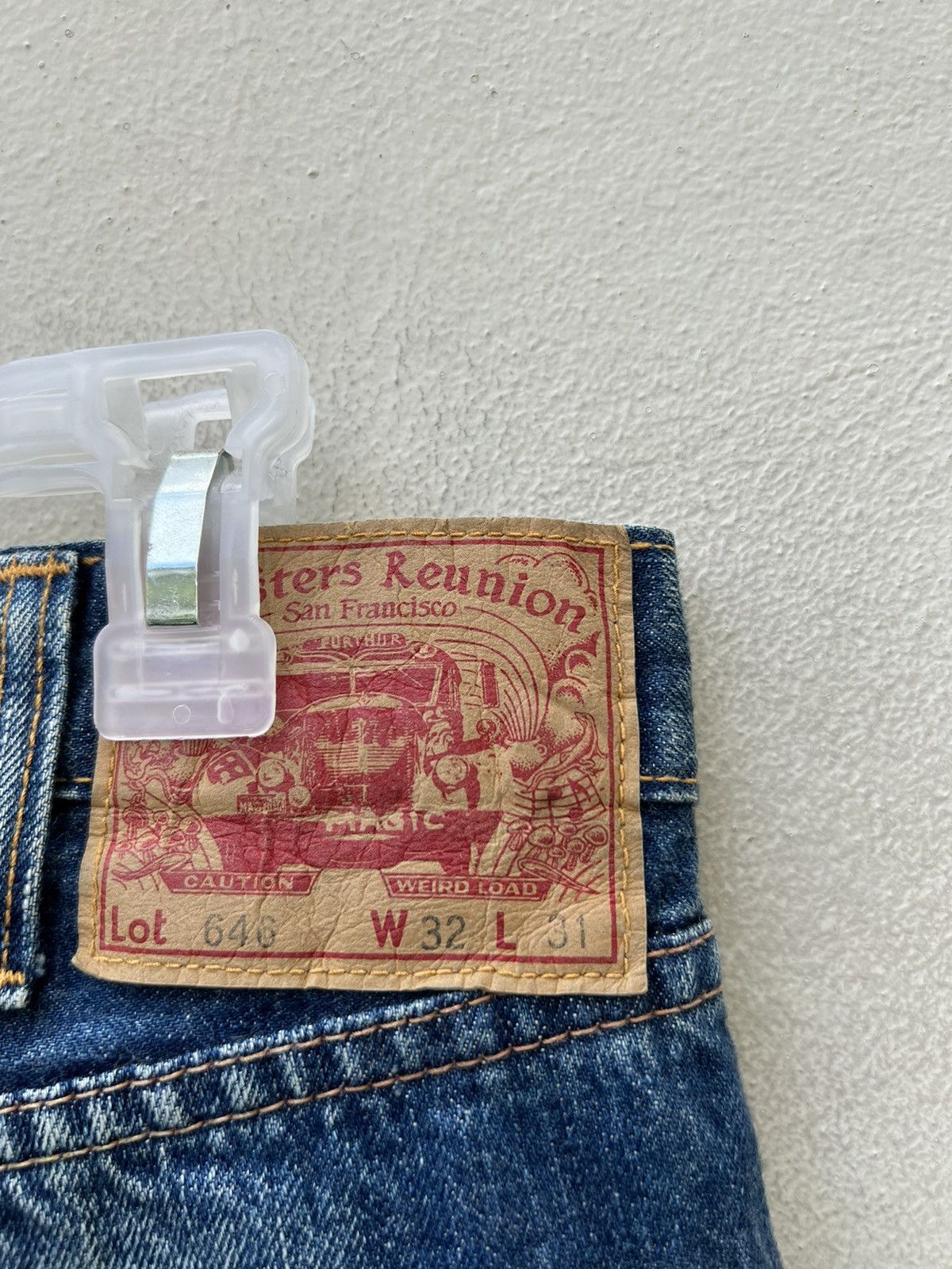 Freewheelers × The Flat Head × The Real McCoy's Hipsters Reunion 646 Distress Fade Blue Denim Flare Jeans Size US 31 - 21 Thumbnail