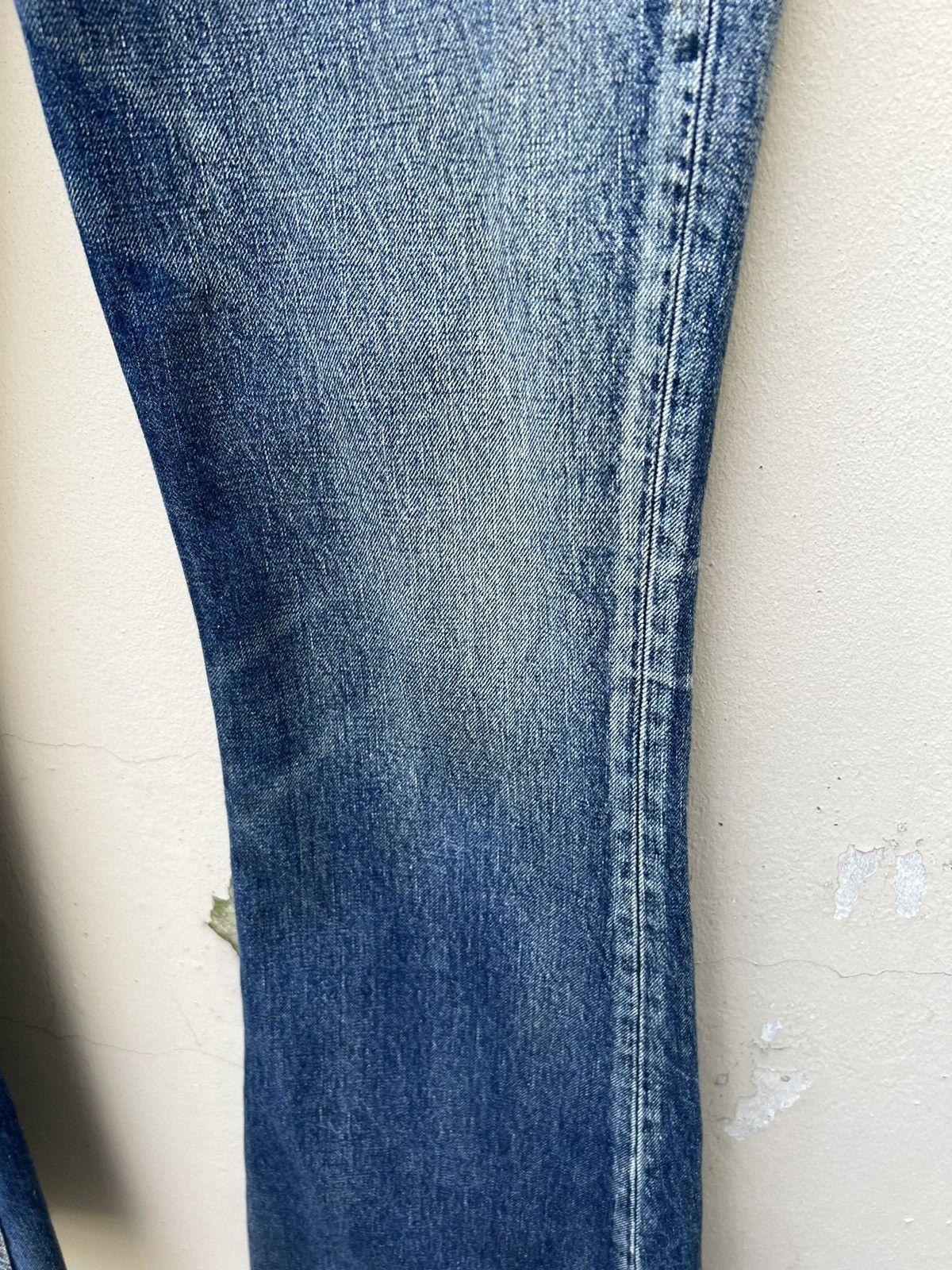 Freewheelers × The Flat Head × The Real McCoy's Hipsters Reunion 646 Distress Fade Blue Denim Flare Jeans Size US 31 - 13 Thumbnail