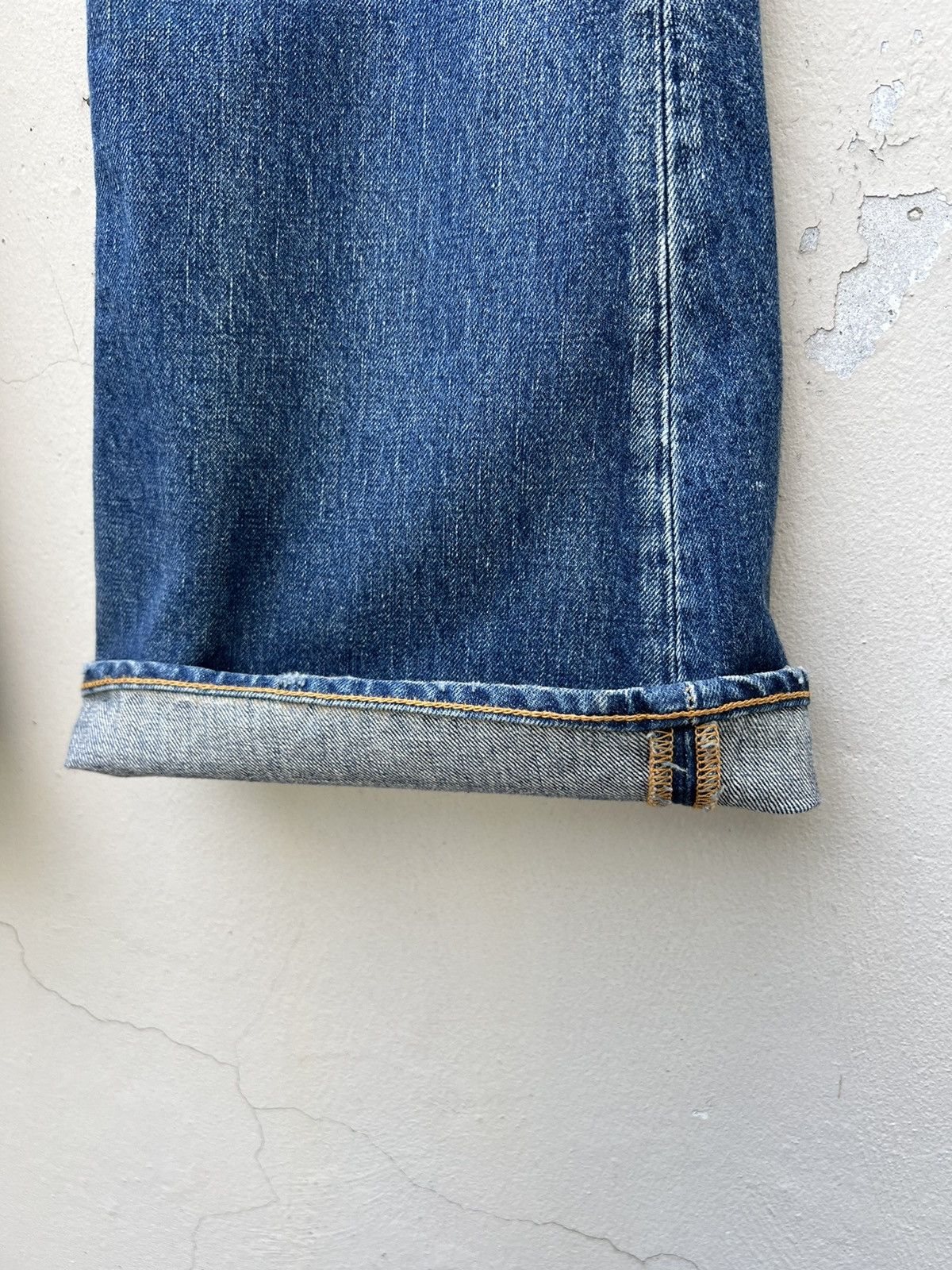 Freewheelers × The Flat Head × The Real McCoy's Hipsters Reunion 646 Distress Fade Blue Denim Flare Jeans Size US 31 - 15 Thumbnail