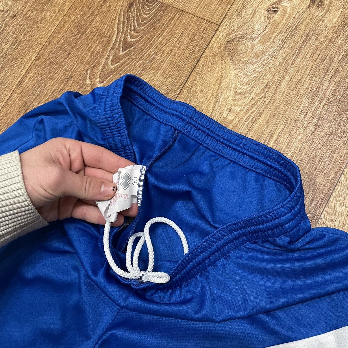 Vintage Vintage Y2K Errea Blue Striped Nylon Soccer Shorts Baggy 32 Size US 32 / EU 48 - 5 Thumbnail