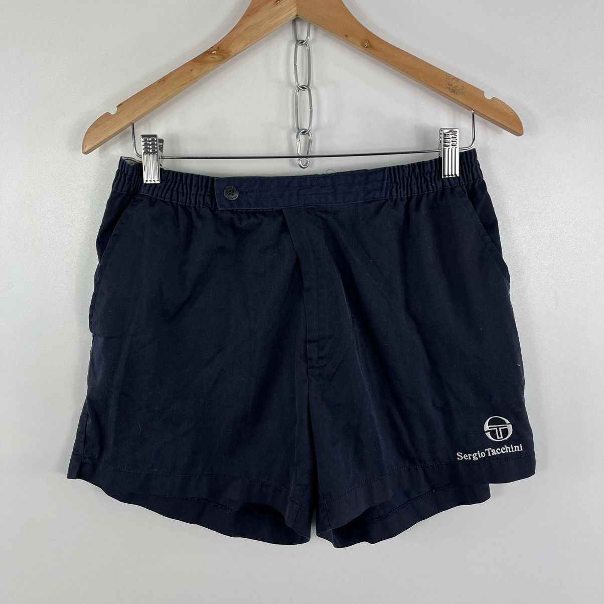 Sergio Tacchini Vintage Sergio Tacchini Shorts Navy Size L Size US 34 / EU 50 - 1 Thumbnail
