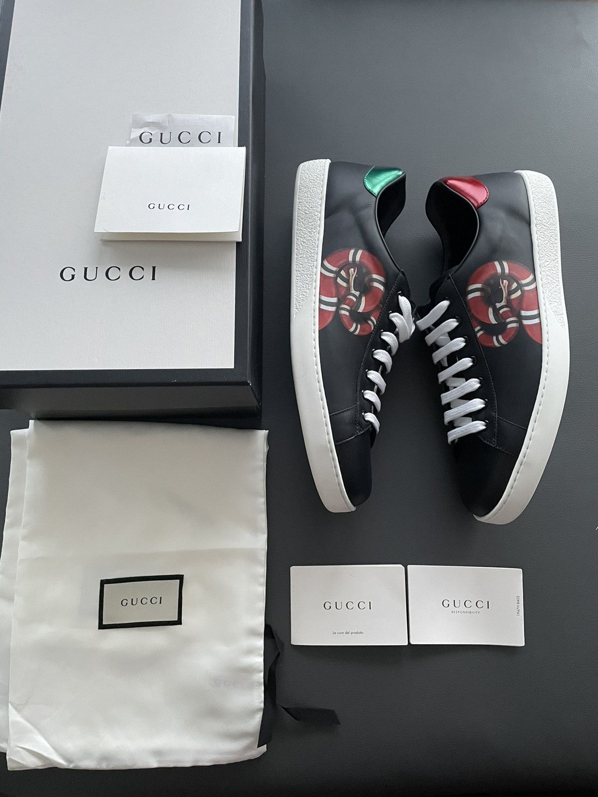 Gucci Super Rare Brand NEW Sold Out King Snake ACE Leather Sneaker Size US 7.5 / EU 40-41 - 3 Thumbnail