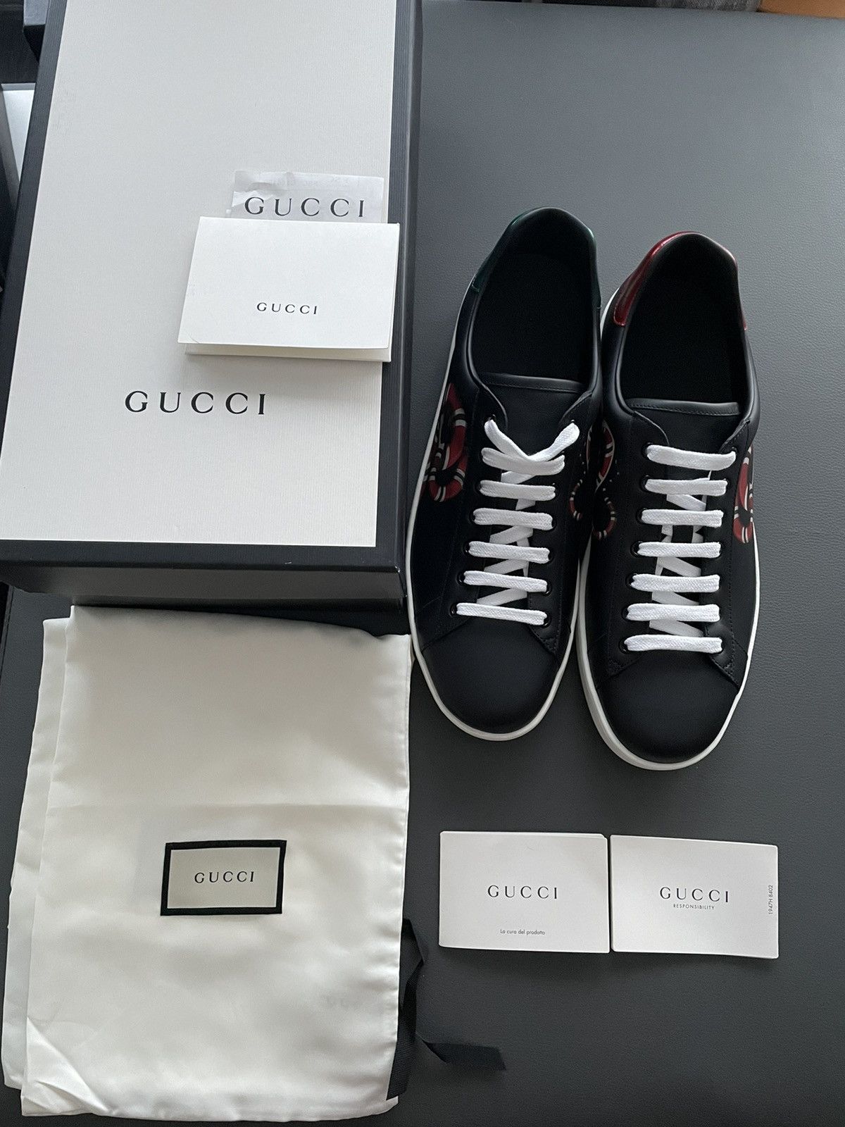 Gucci Super Rare Brand NEW Sold Out King Snake ACE Leather Sneaker Size US 7.5 / EU 40-41 - 13 Thumbnail